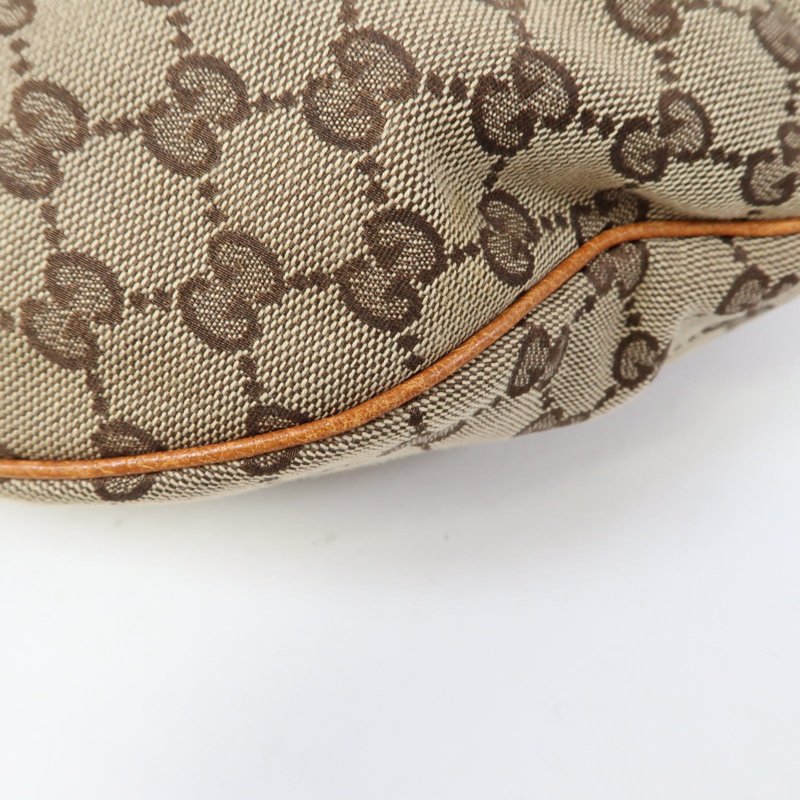 GUCCI 帆布Glam Hobo Shoulder Bag金扣肩背袋啡色