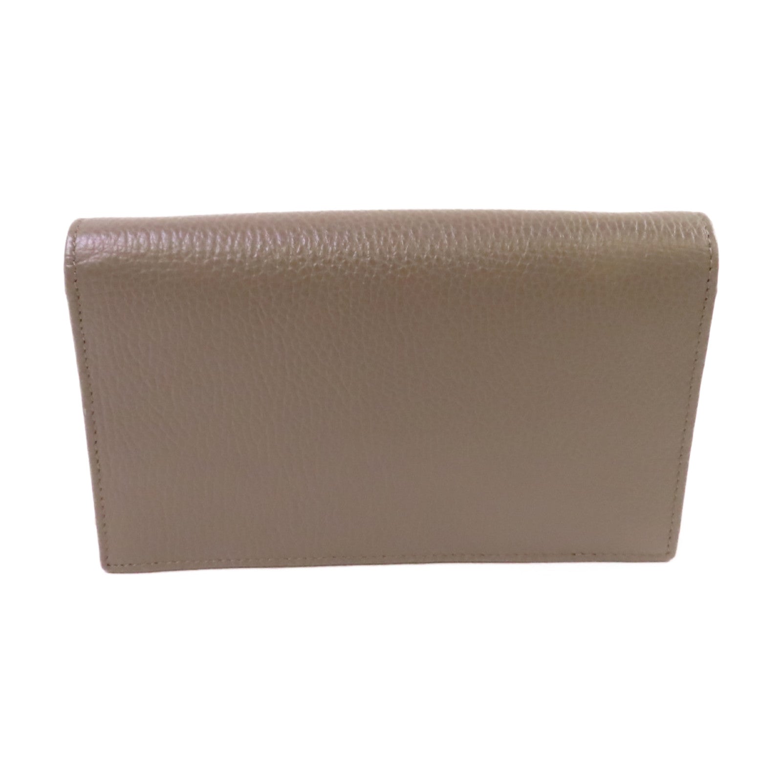 GUCCI 牛皮皮革GG Interlocking Wallet On Chain Shoulder Bag金扣鏈帶肩背袋灰色