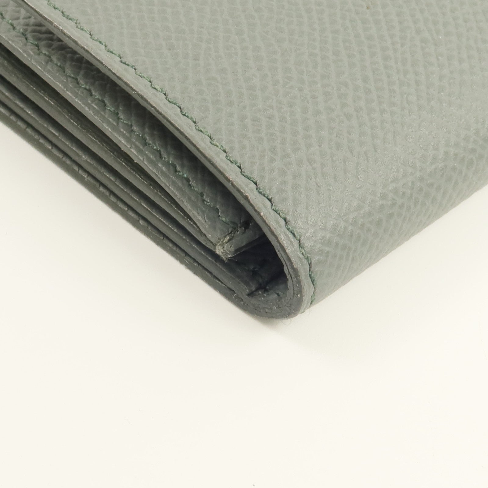 HERMES Epsom皮革Clic 12錢包Vert Amande