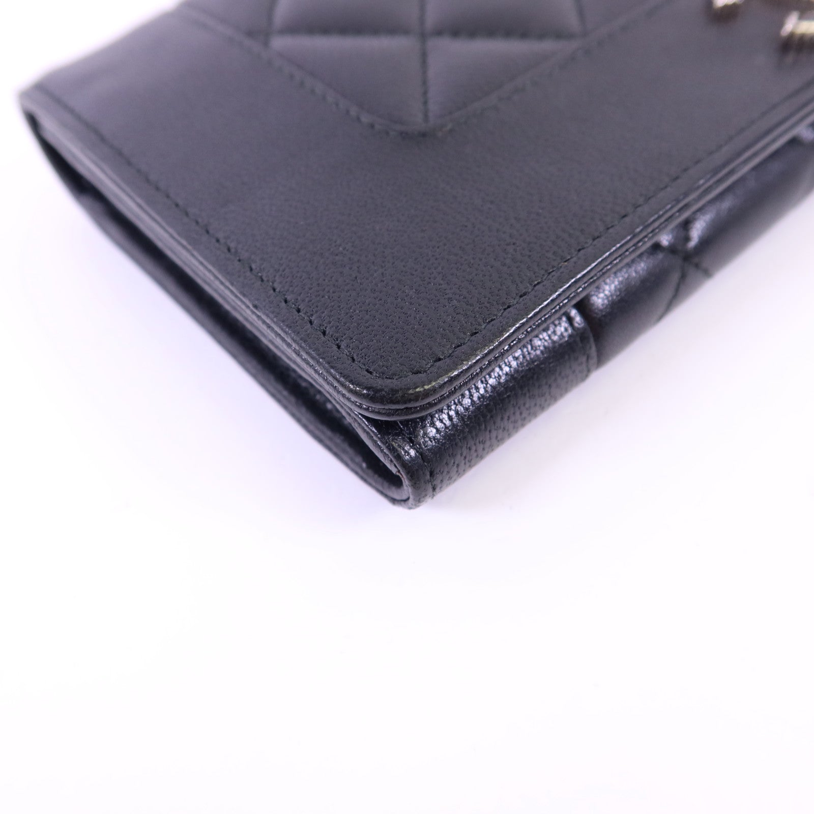 CHANEL 牛皮皮革Long Wallet銀扣長錢包