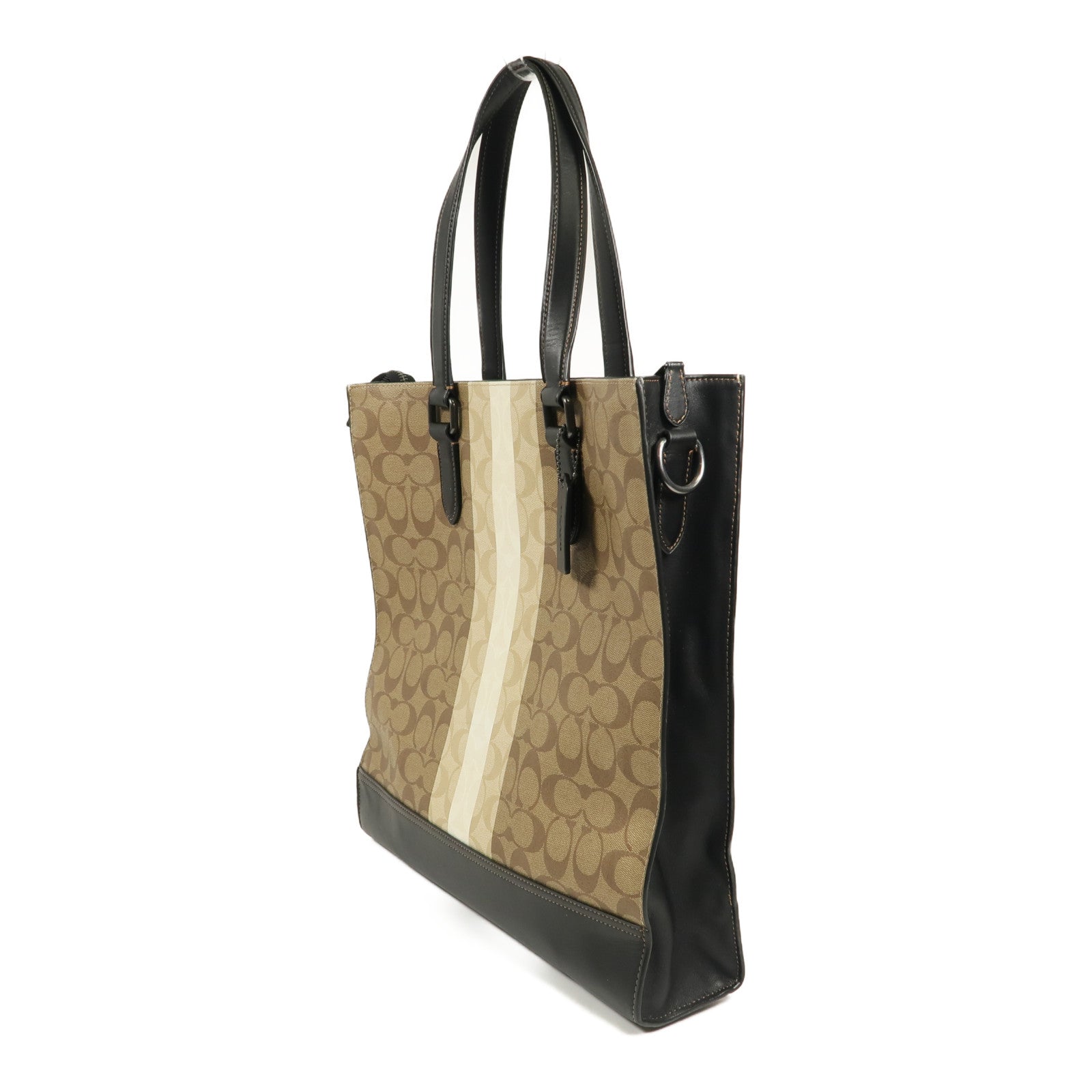 COACH 牛皮皮革/塗層帆布Shoulder Bag肩背袋