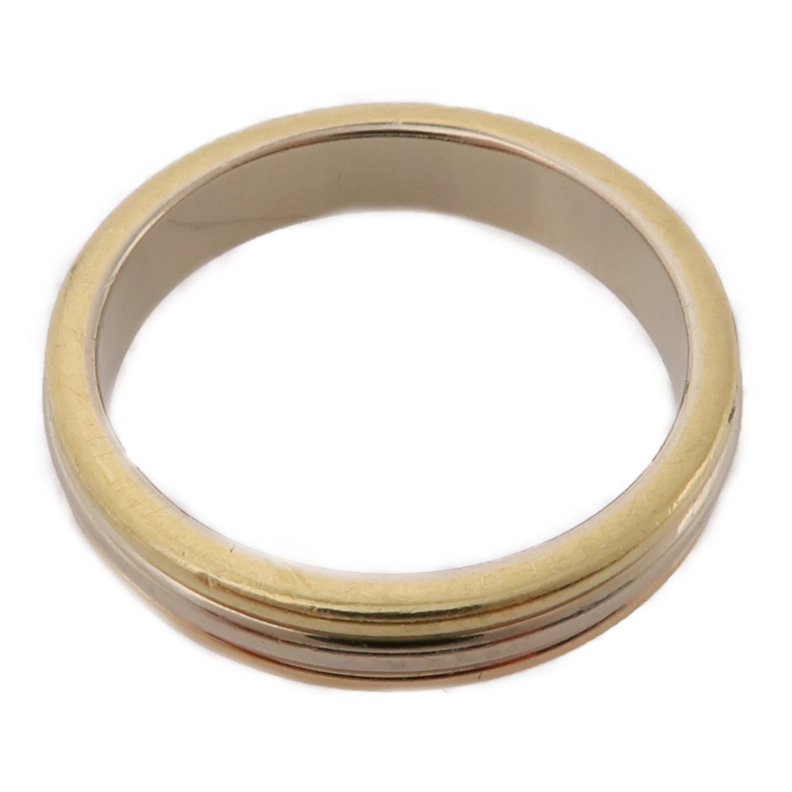 CARTIER 18K黃金/白金/玫瑰金Three Color Ring戒指Cartier#52/US#6