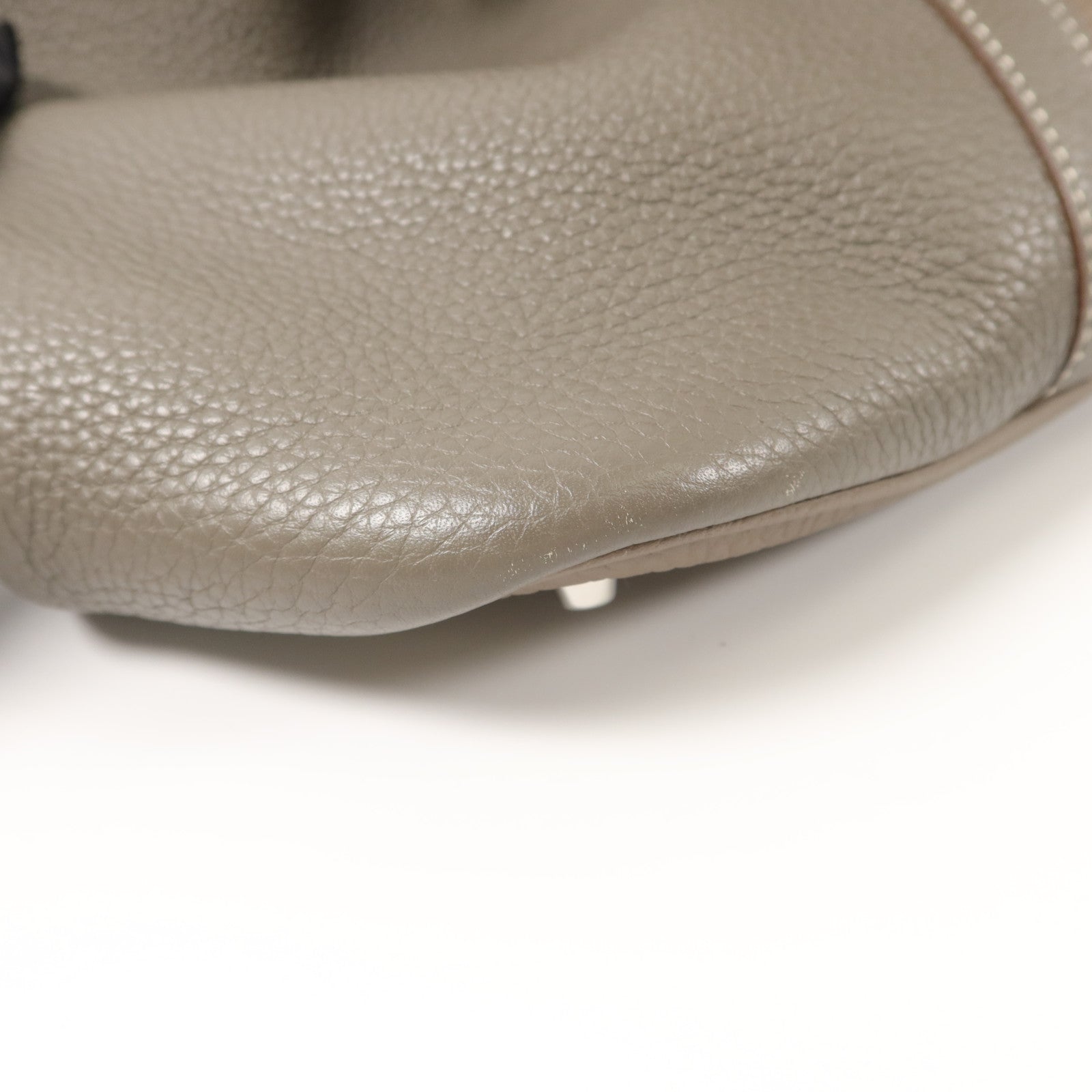 HERMES Clemence皮革Picotin GM手挽袋Etoupe/Etain