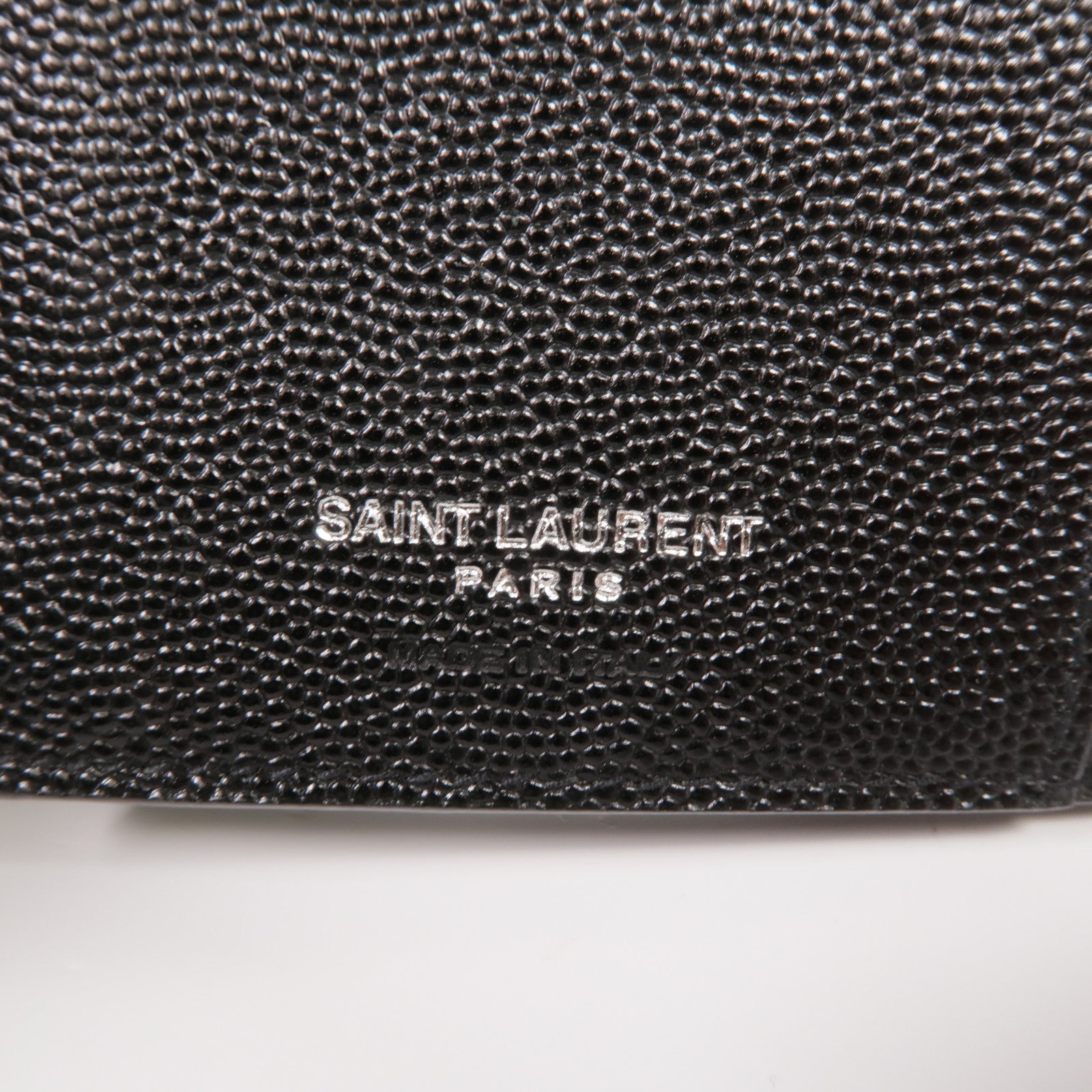 SAINT LAURENT 牛皮皮革Trifold Wallet銀扣錢包