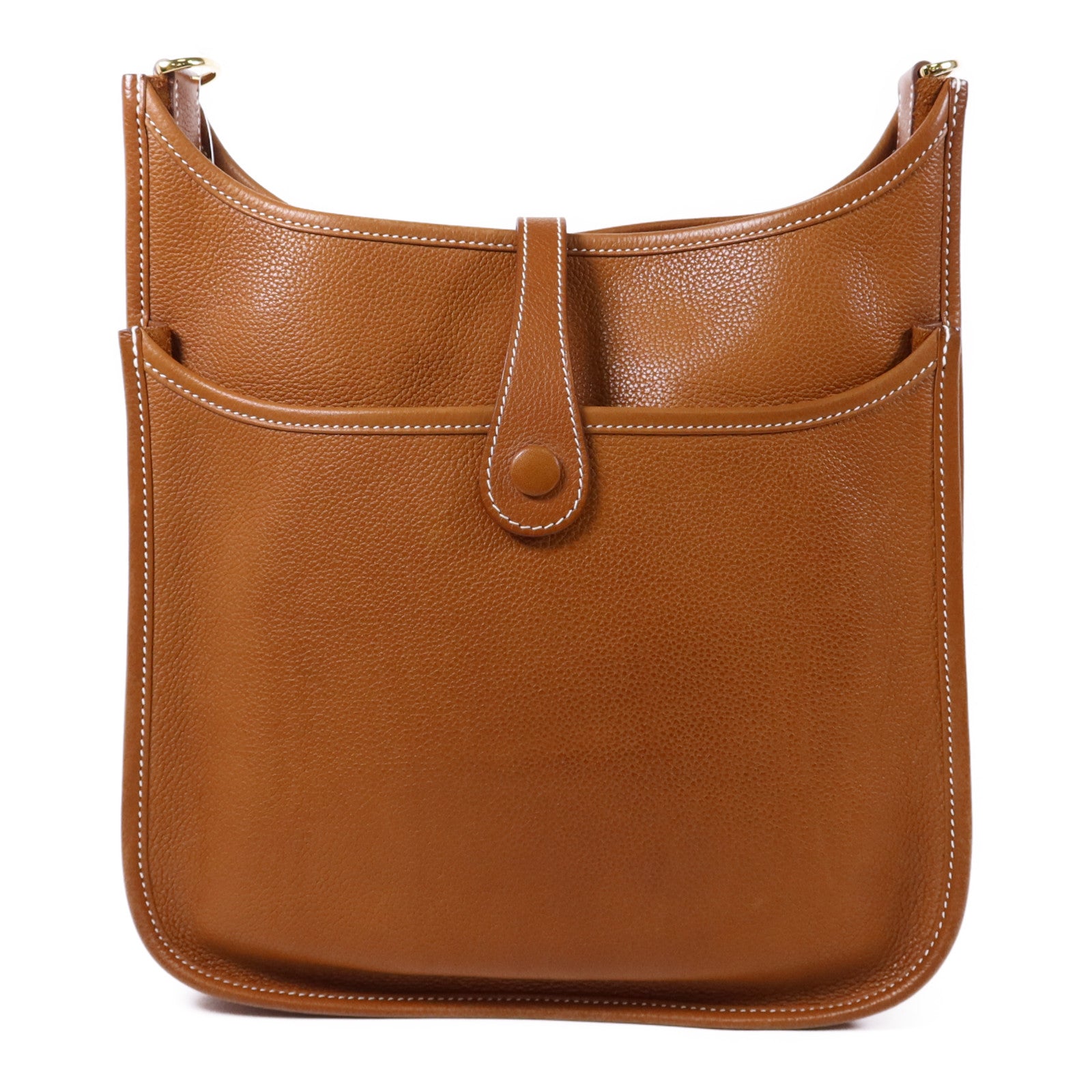 HERMES Barenia Foubourg皮革Evelyne PM金扣肩背袋Gold