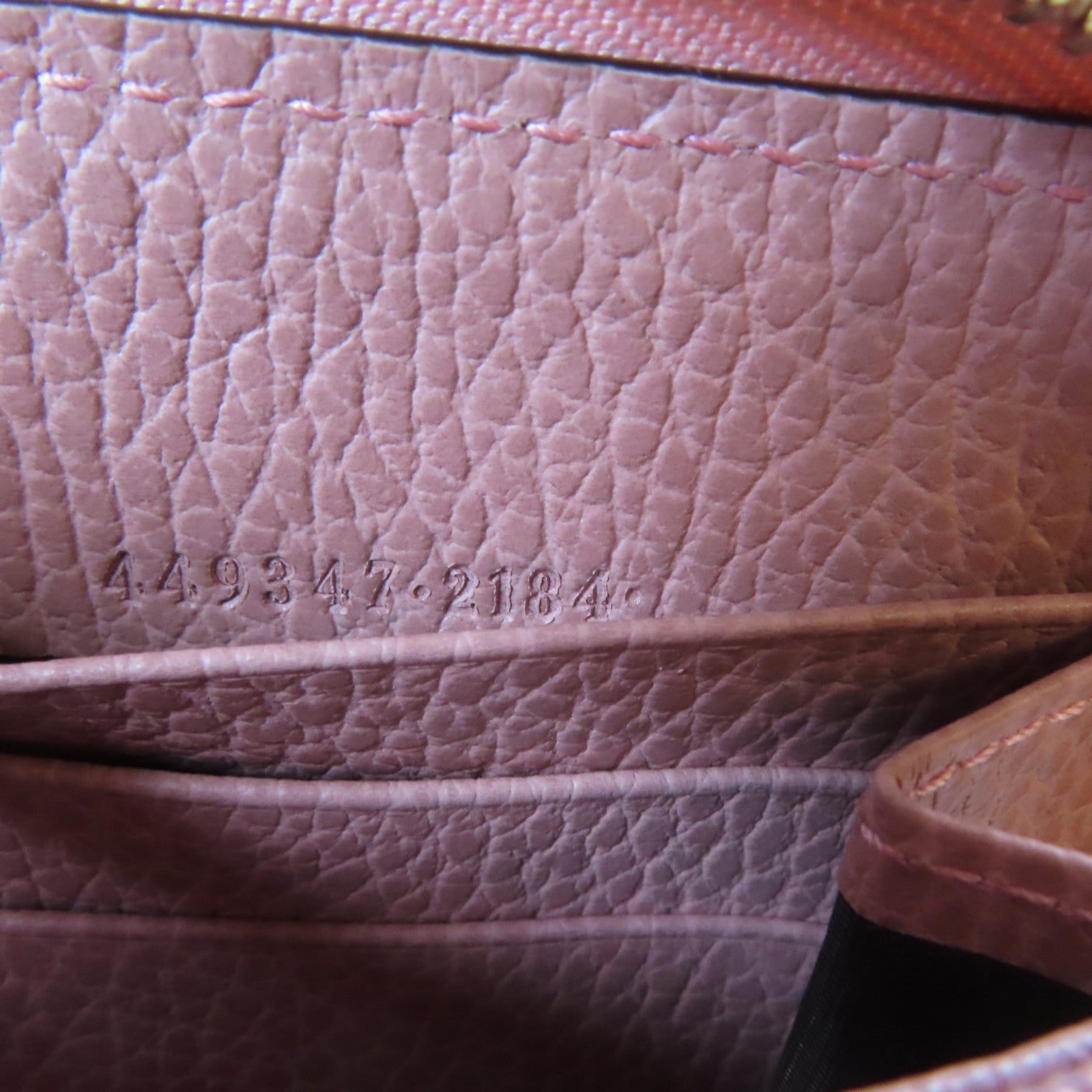GUCCI **【激減優惠】牛皮皮革Zipper Long Wallet金扣長錢包粉紅色