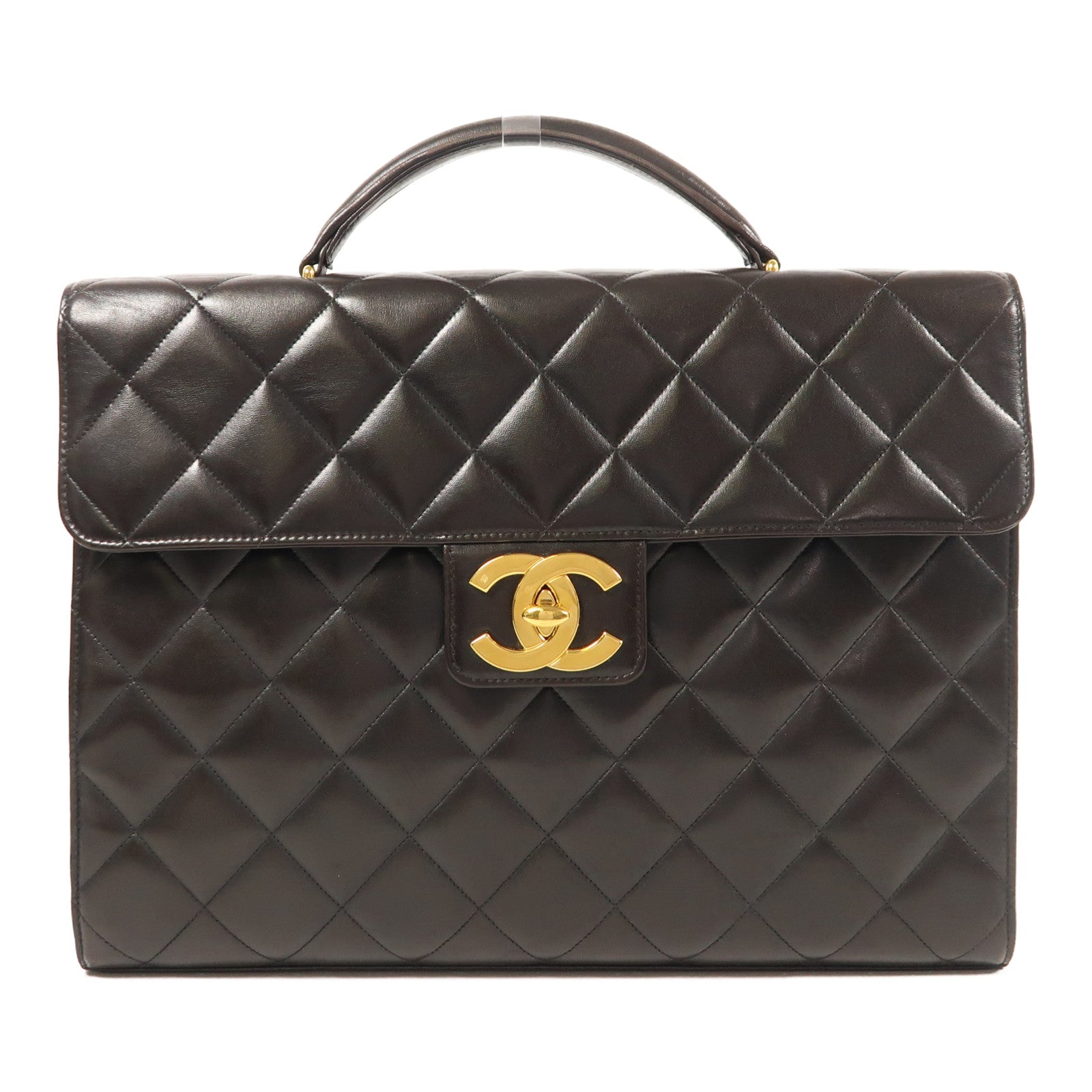 CHANEL 羊皮皮革Materasse Briefcase金扣公事包