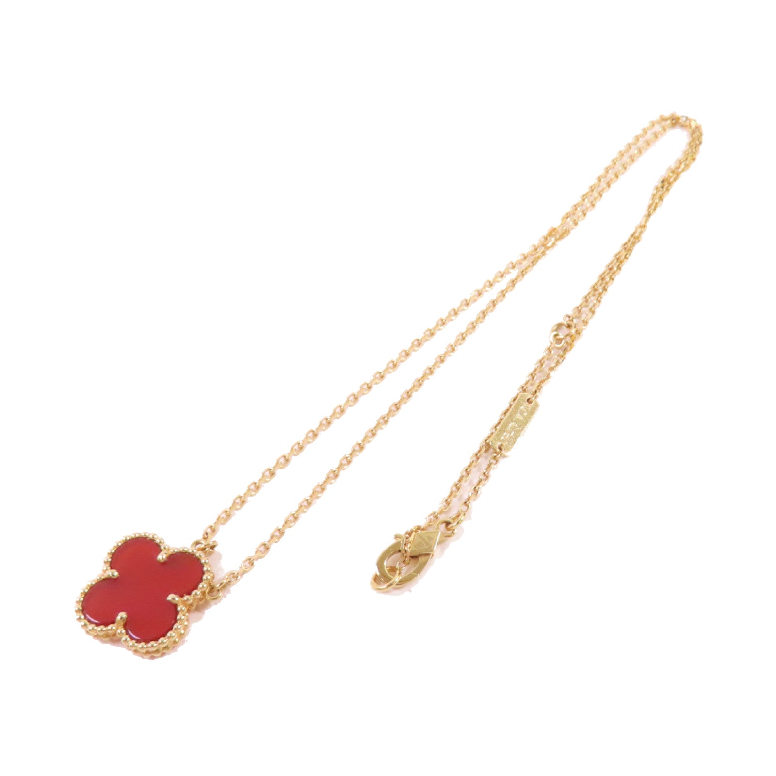 Van Cleef & Arpels 18K玫瑰金/紅玉髓Vintage Alhambra Necklace項鍊