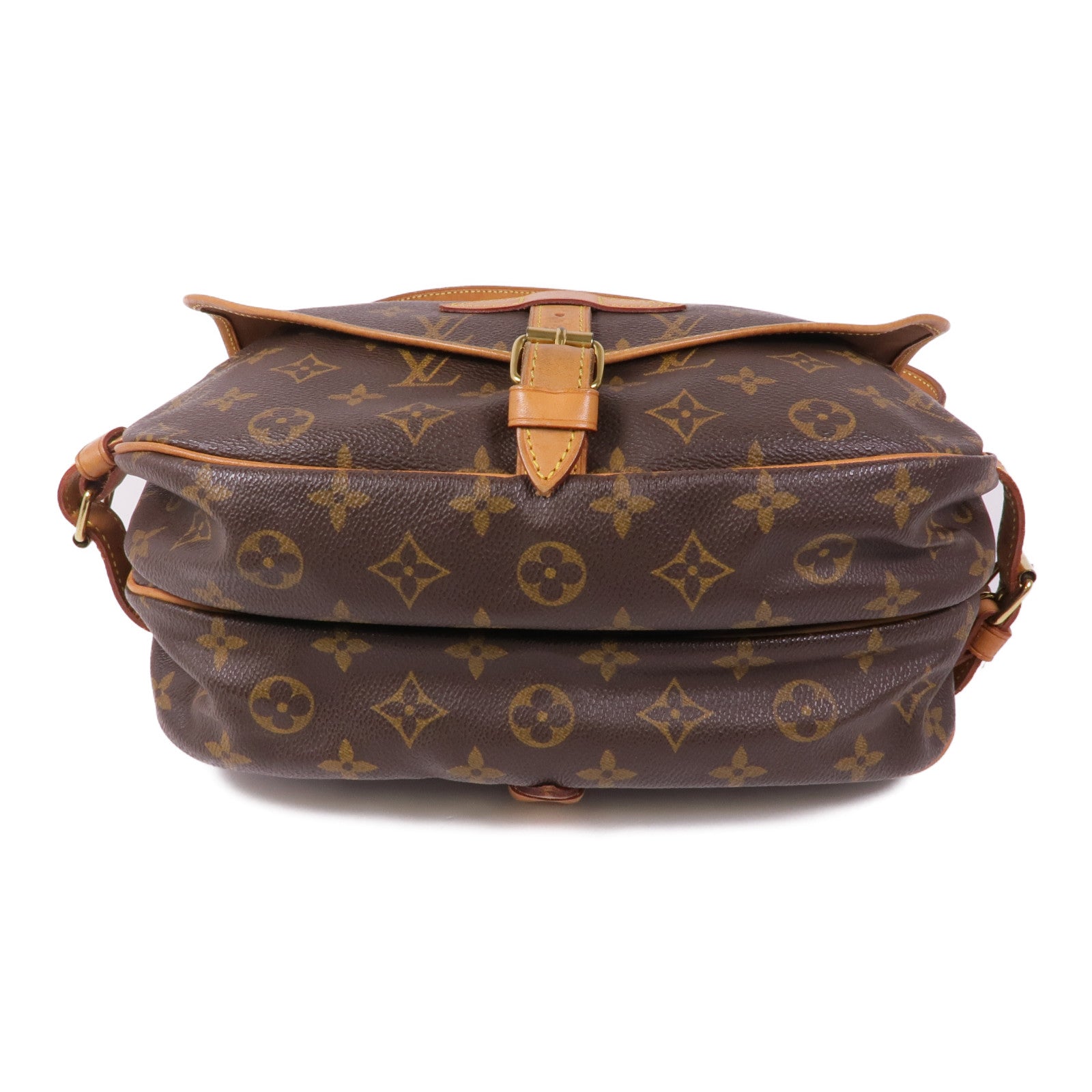 LOUIS VUITTON Monogram Saumur 30金扣肩背袋棕色