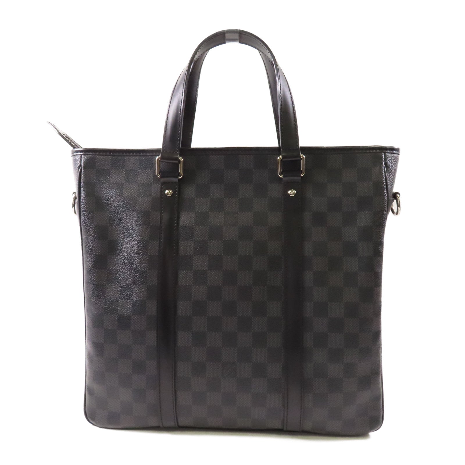 LOUIS VUITTON Damier Graphite Tadao MM銀扣手挽肩背兩用袋