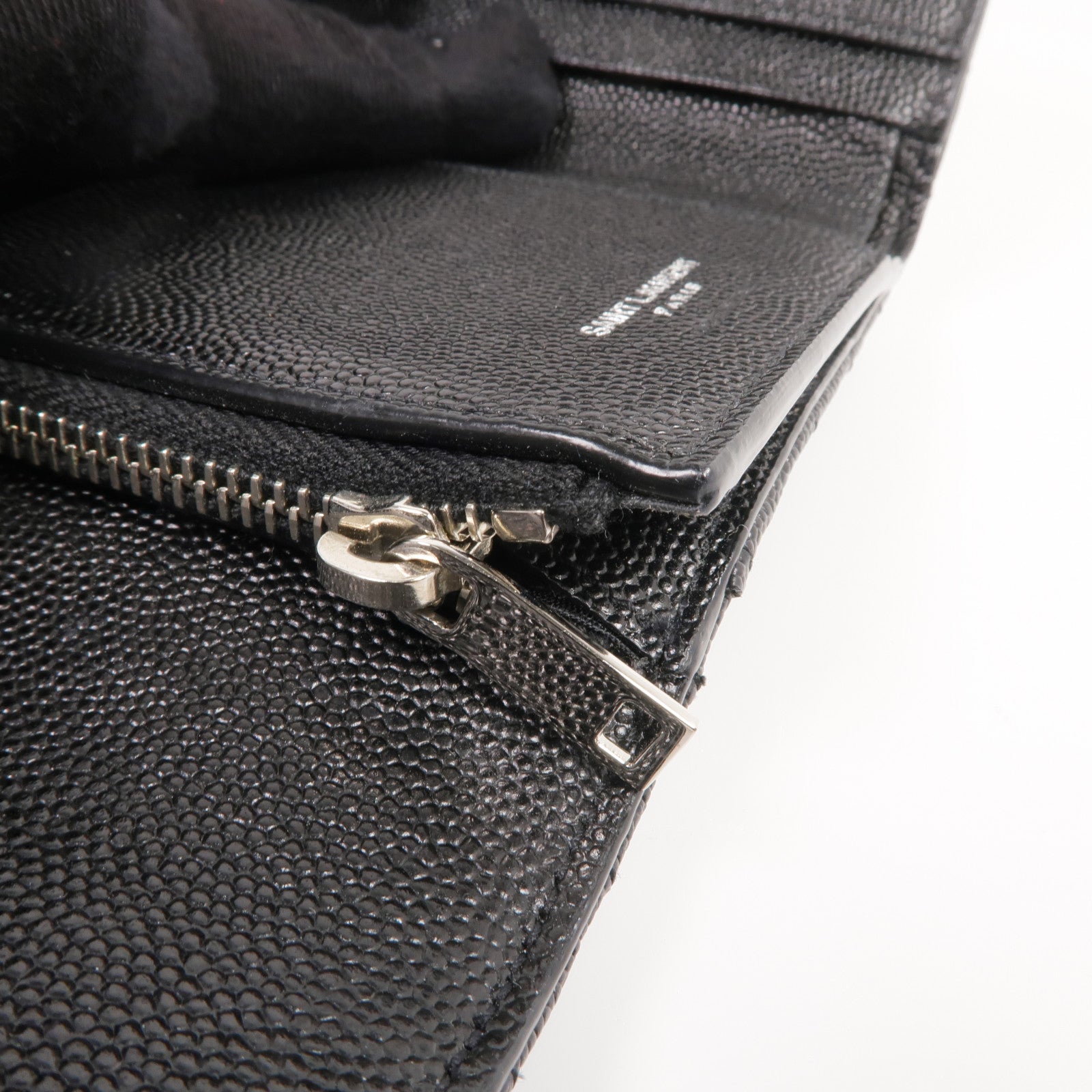 SAINT LAURENT 牛皮皮革Trifold Wallet銀扣錢包