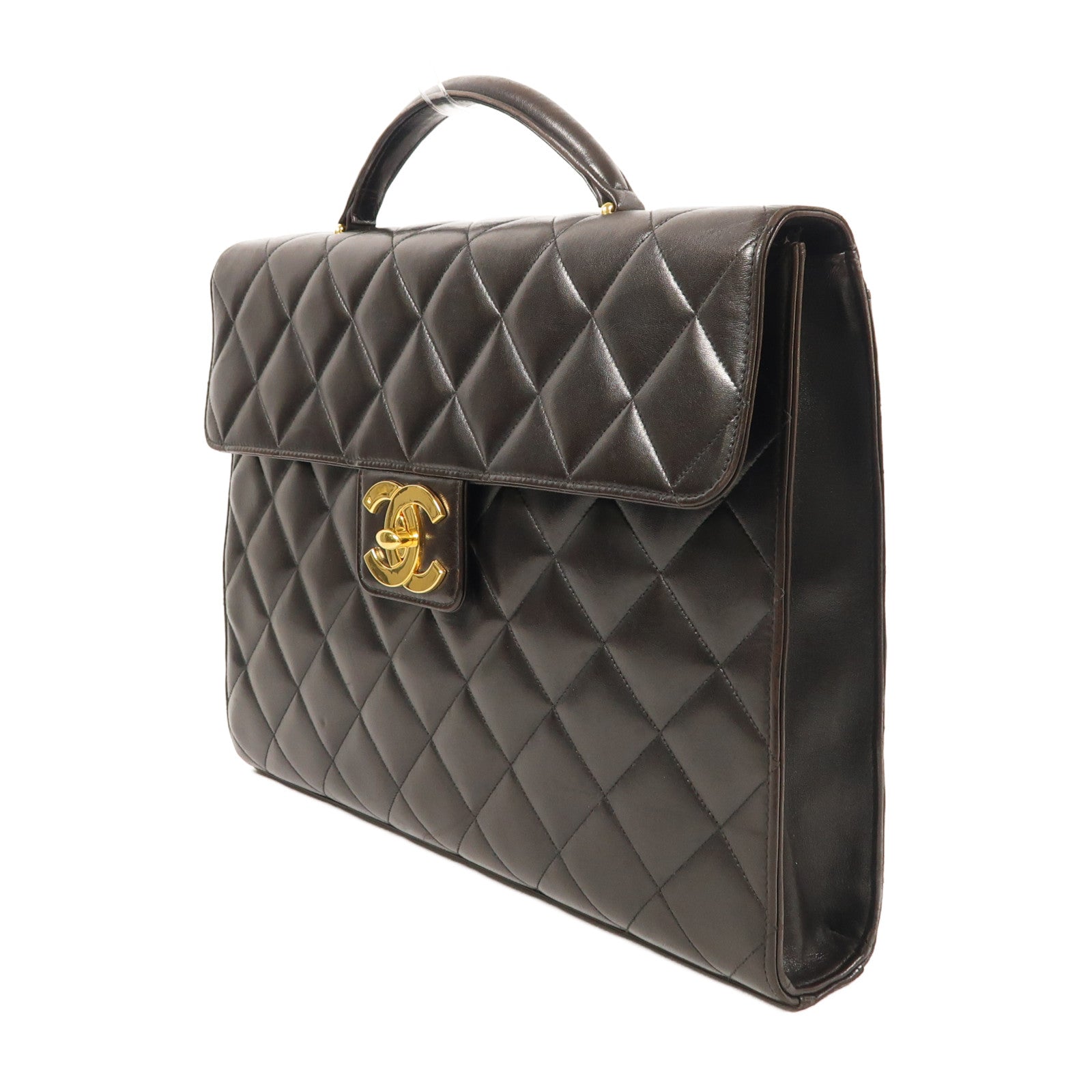 CHANEL 羊皮皮革Materasse Briefcase金扣公事包