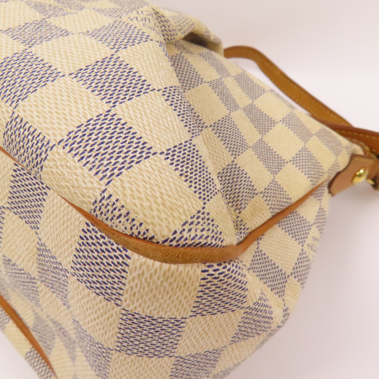 LOUIS VUITTON Damier Azur Siracusa PM金扣肩背袋