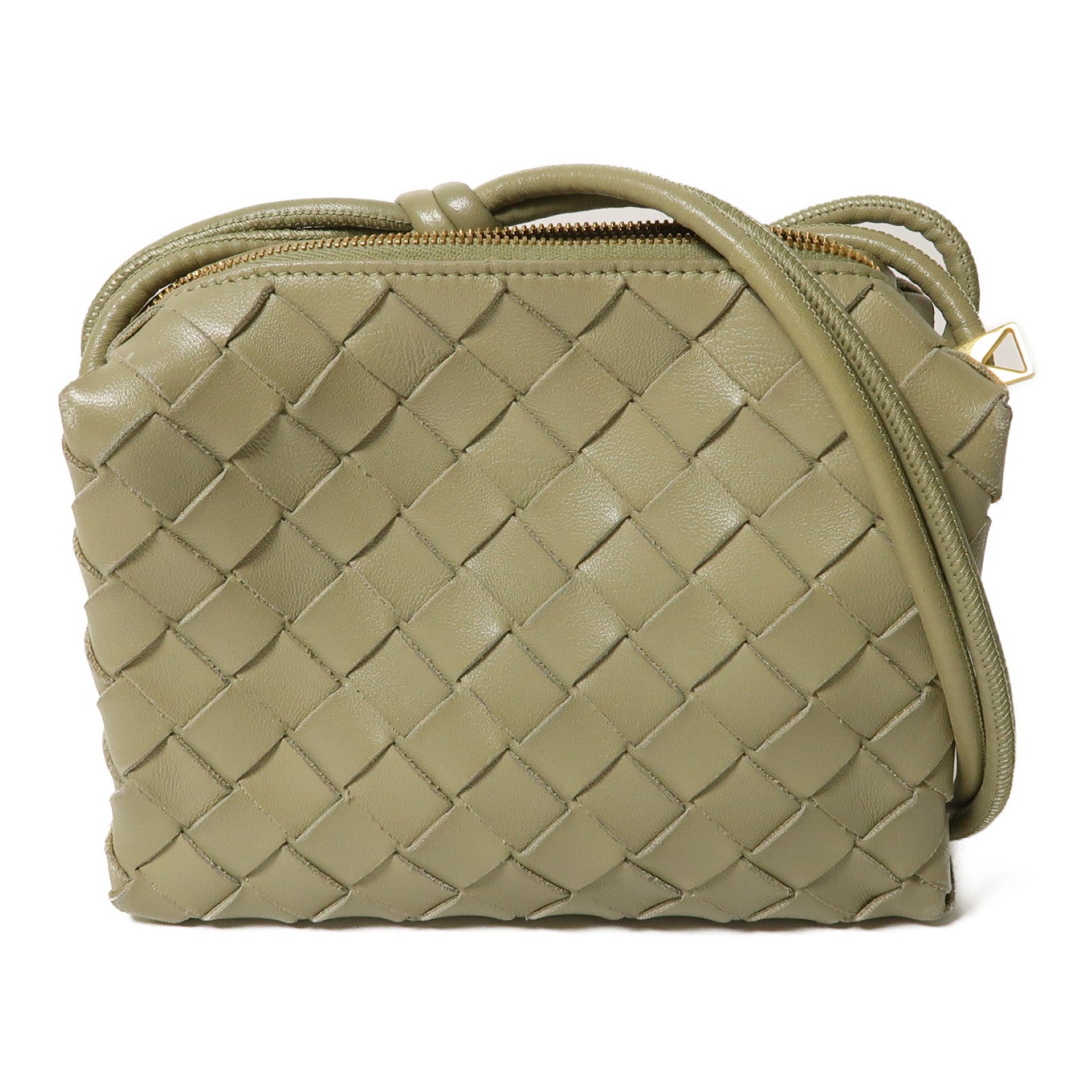 BOTTEGA VENETA 織紋皮革Shoulder Bag金扣肩背袋綠色