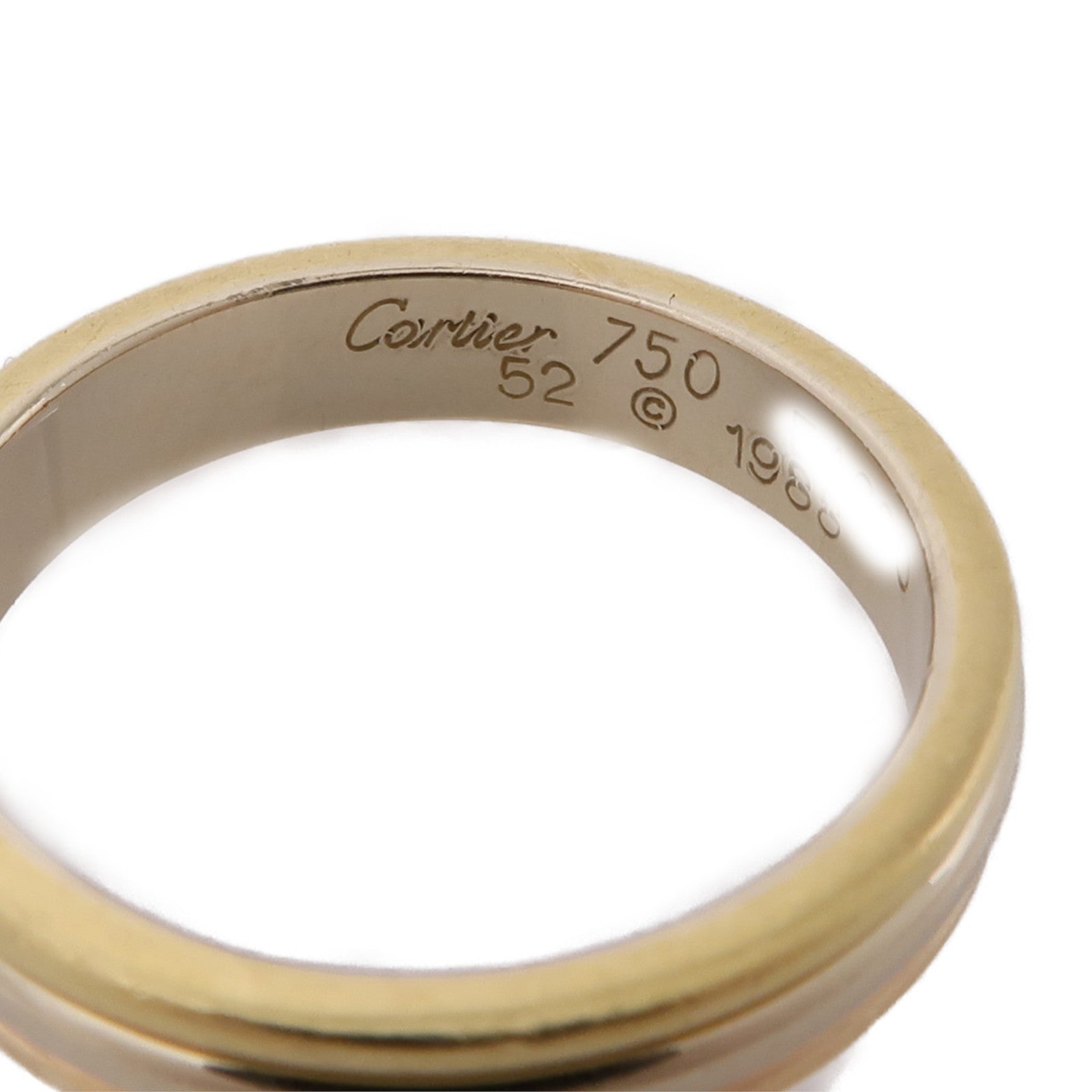 CARTIER 18K黃金/白金/玫瑰金Three Color Ring戒指Cartier#52/US#6