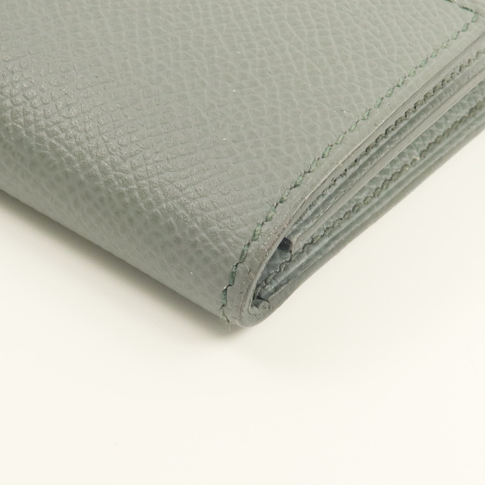 HERMES Epsom皮革Clic 12錢包Vert Amande