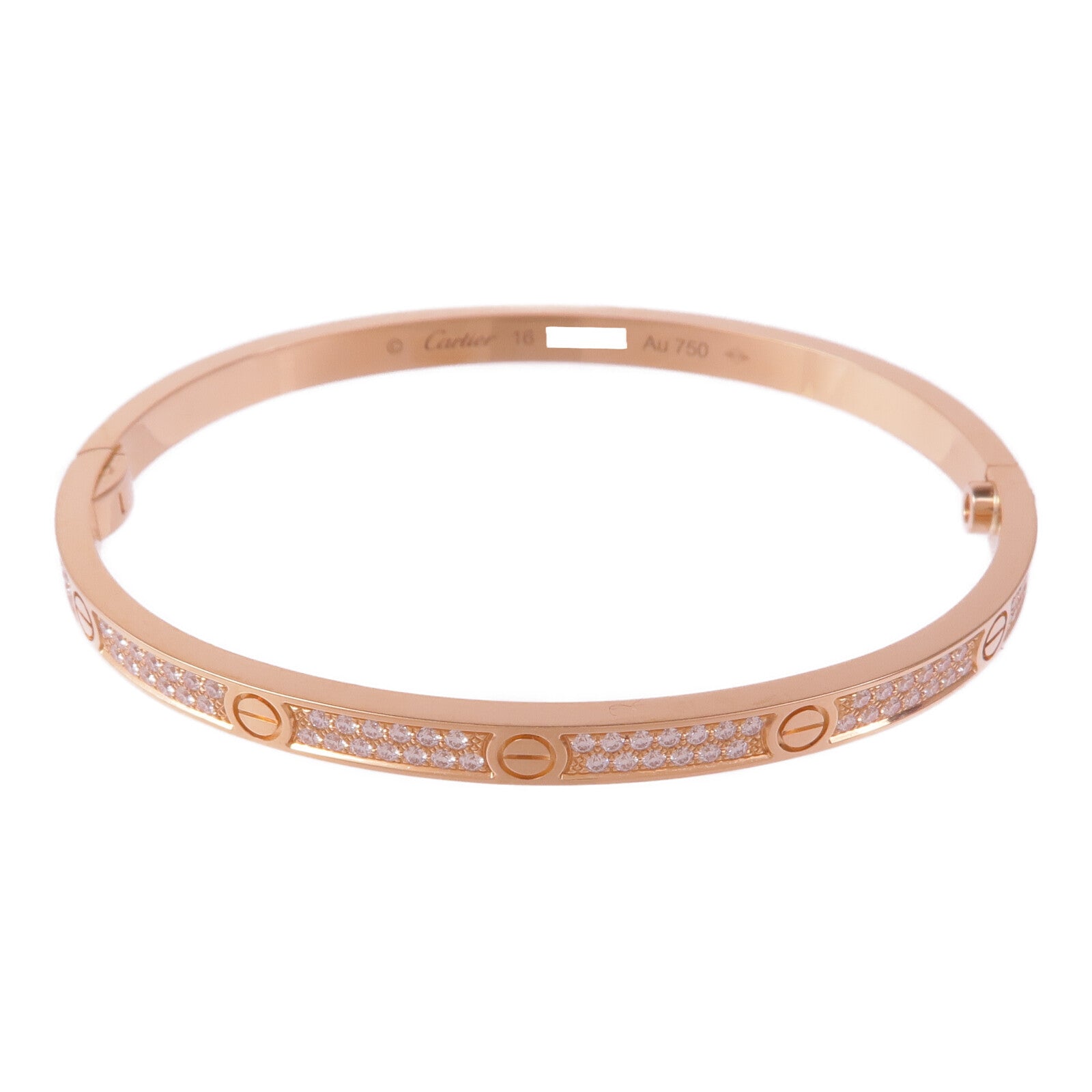 CARTIER 18K玫瑰金Love Bracelet Small Model Full Diamonds鑽石手鐲Cartier#16