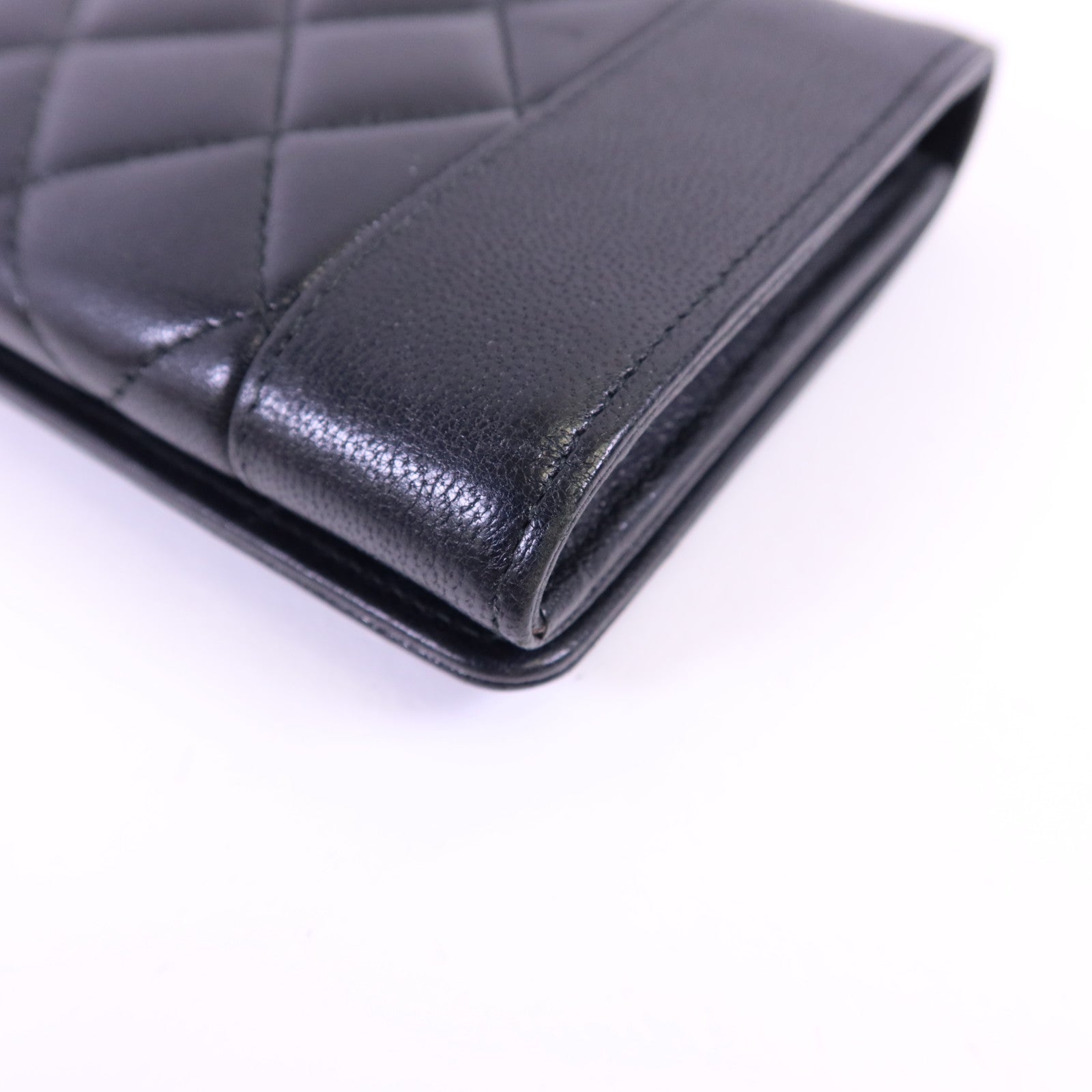 CHANEL 牛皮皮革Long Wallet銀扣長錢包