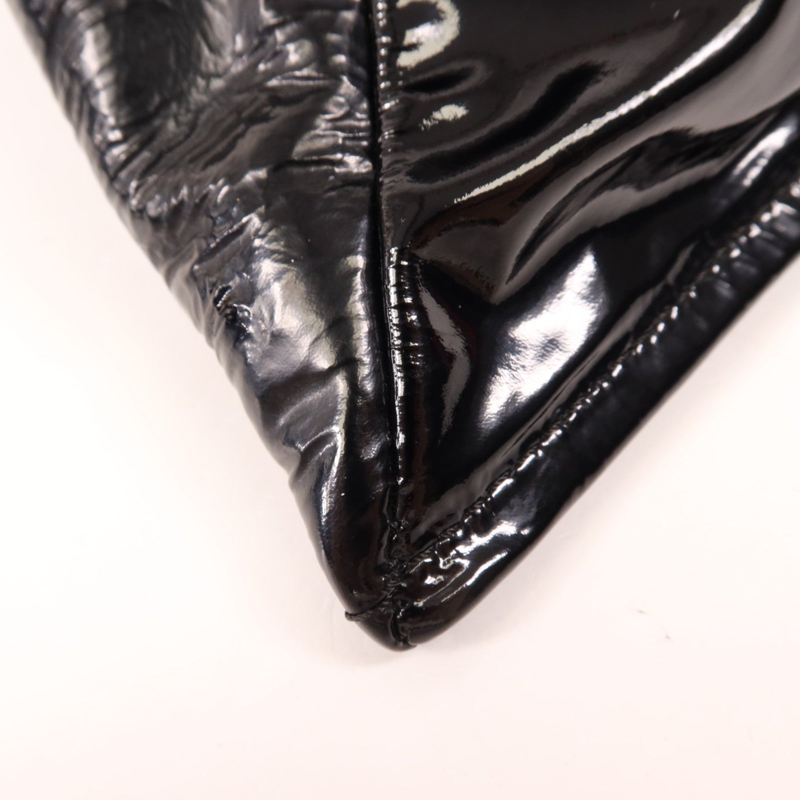 CHANEL 漆皮皮革Clutch Bag銀扣手拿包