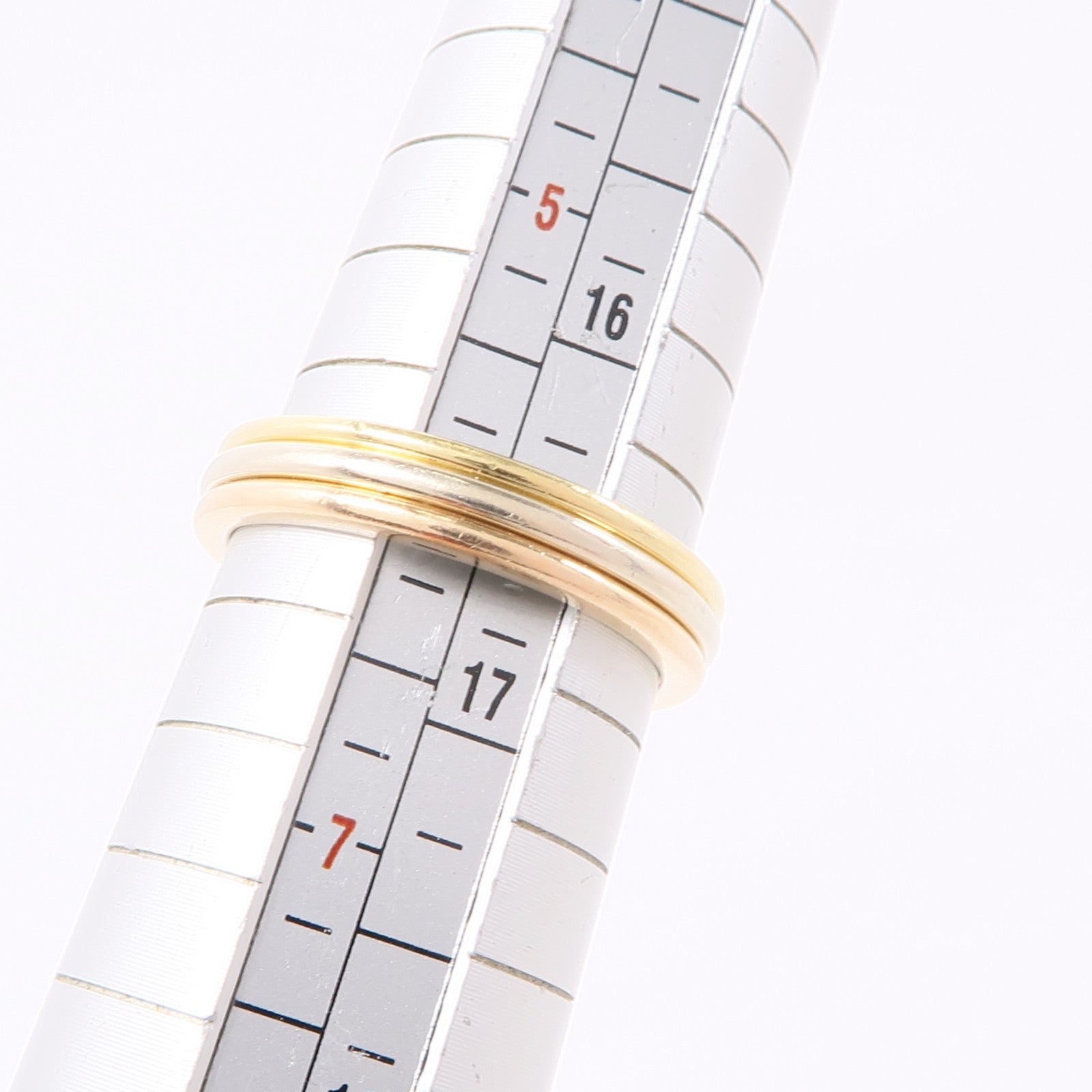 CARTIER 18K黃金/白金/玫瑰金Three Color Ring戒指Cartier#52/US#6