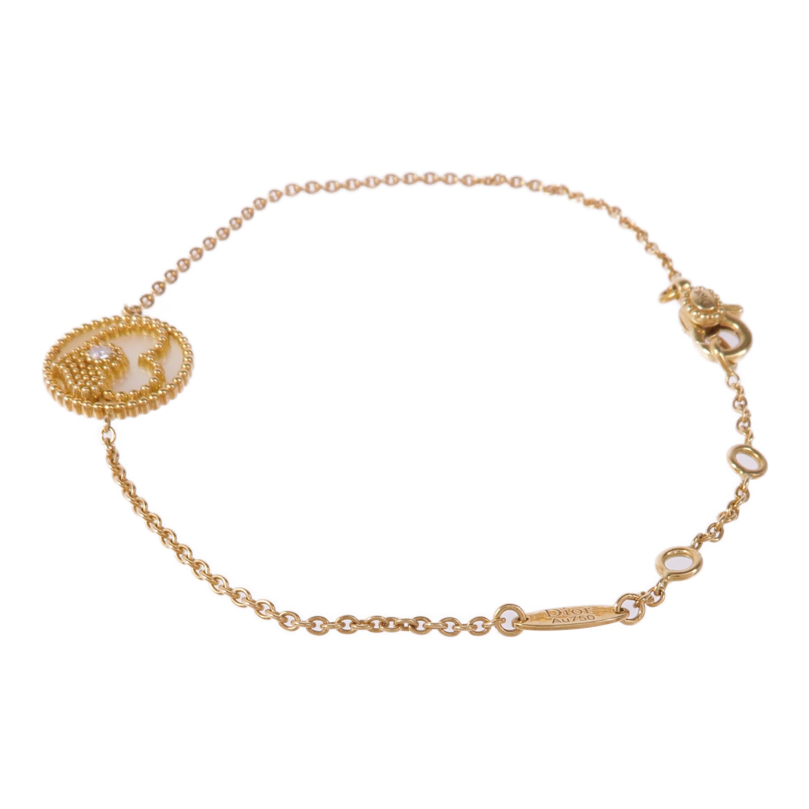 Dior 18K玫瑰金Vents鑽石/珍珠貝殼手鏈