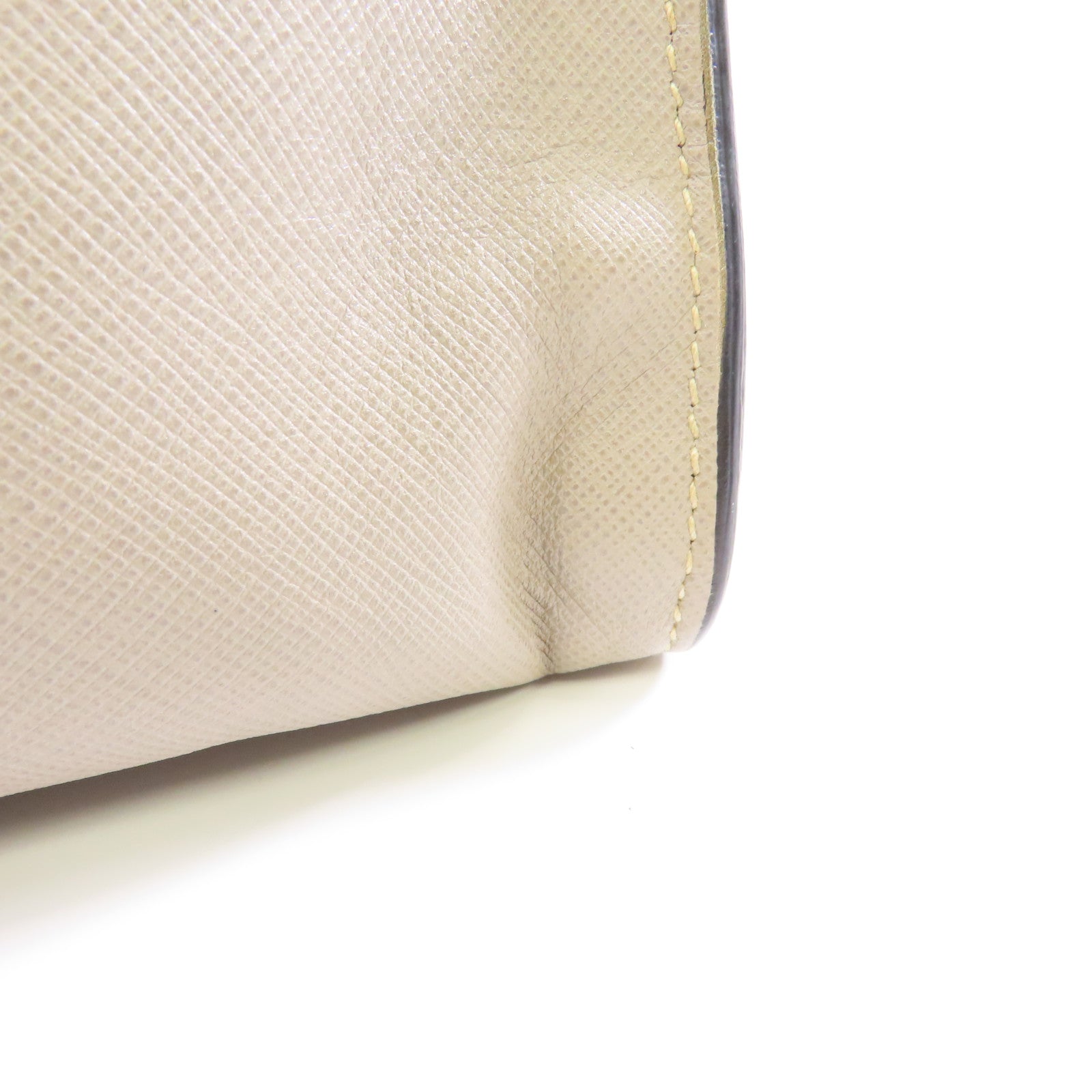 PRADA 牛皮皮革Shoulder Bag金扣手挽肩背兩用袋灰色
