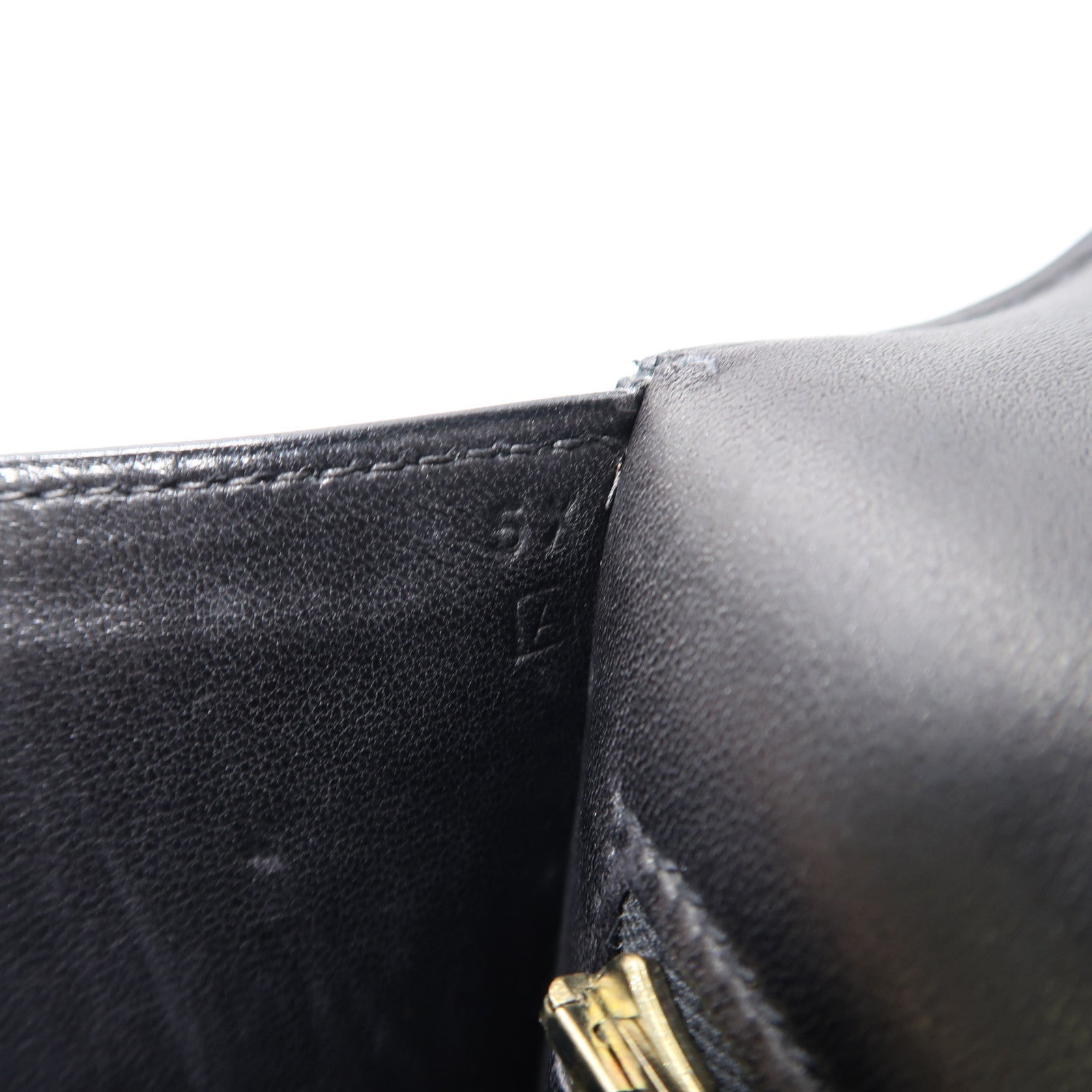 HERMES Box Calf皮革Constance 23金扣肩背袋黑色