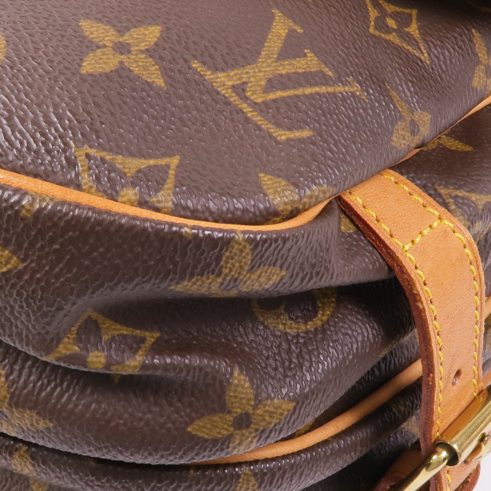 LOUIS VUITTON Monogram Saumur 30金扣肩背袋棕色