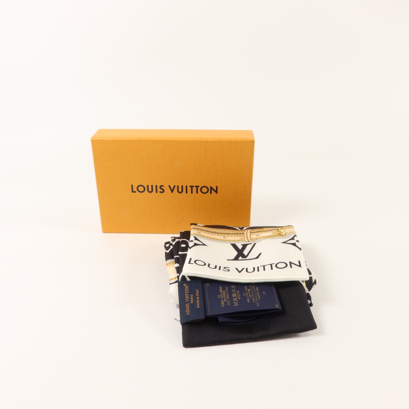 LOUIS VUITTON 絲質Confidential Bandeau 120X8cm絲巾