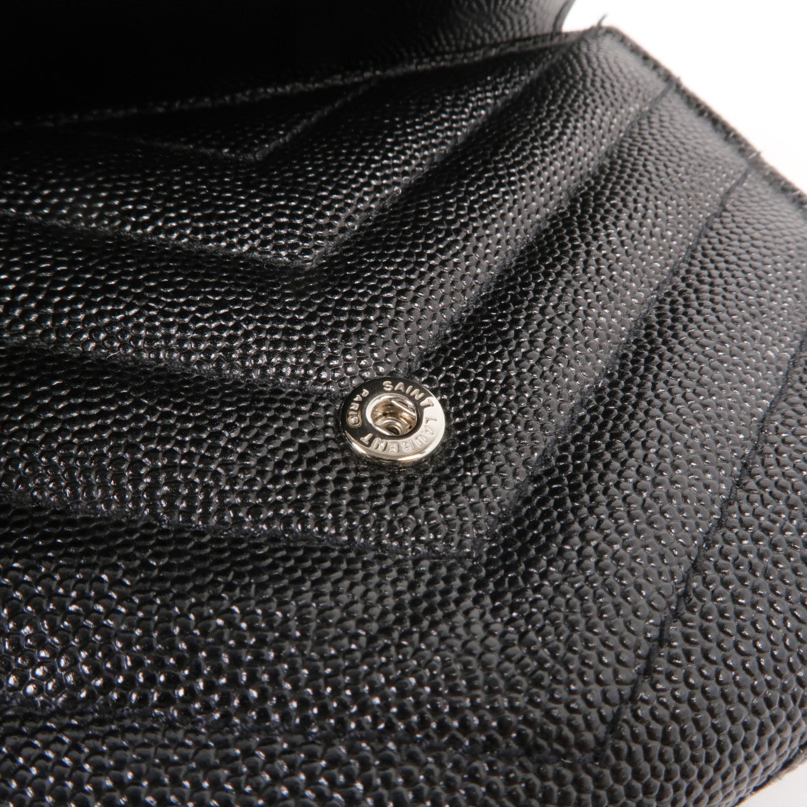 SAINT LAURENT 牛皮皮革Trifold Wallet銀扣錢包