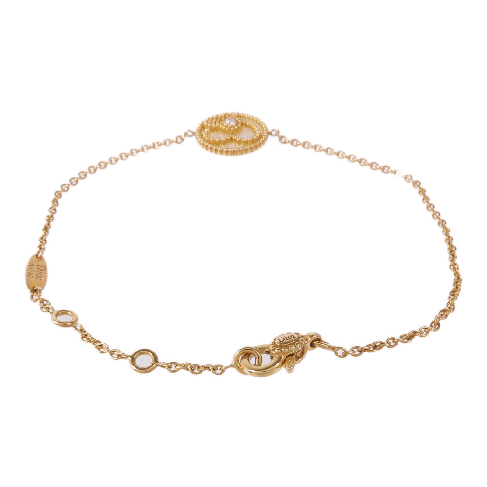 Dior 18K玫瑰金Vents鑽石/珍珠貝殼手鏈