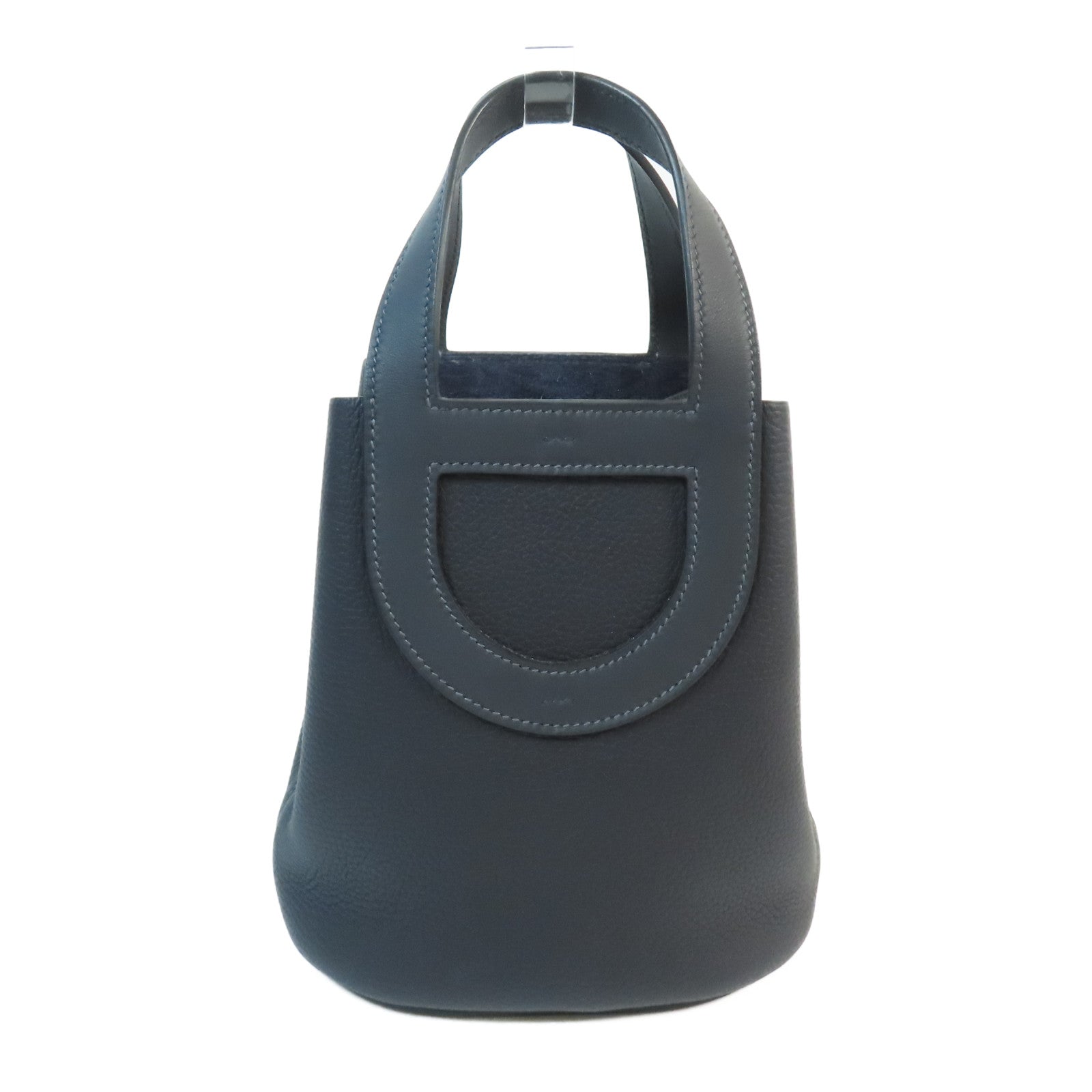HERMES【激減優惠】 Clemence皮革In The Loop 18金扣手挽袋Bleu Nuit