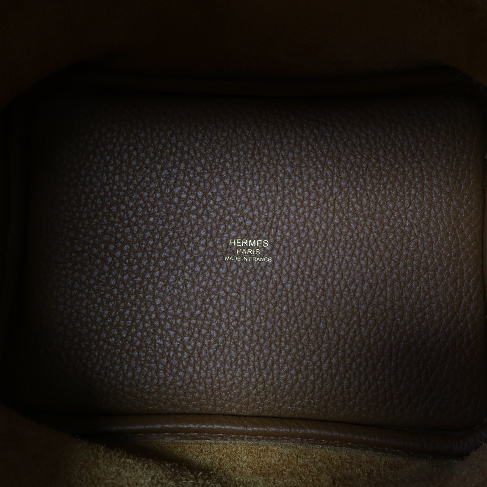 HERMES Clemence皮革Picotin PM金扣手挽袋Gold/啡色