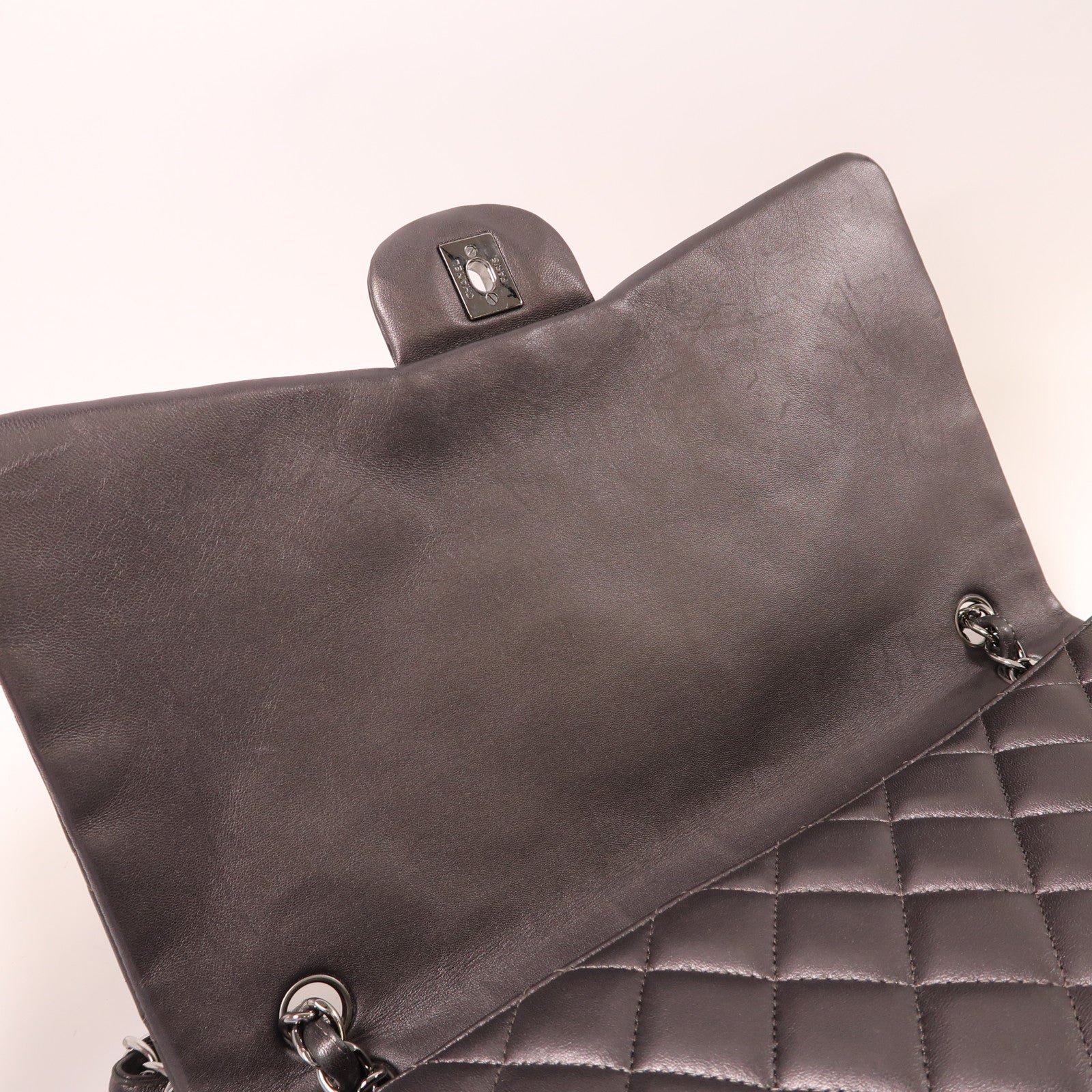CHANEL CC SHW Large Classic Chain Shoulder Bag A58600 Leather Black