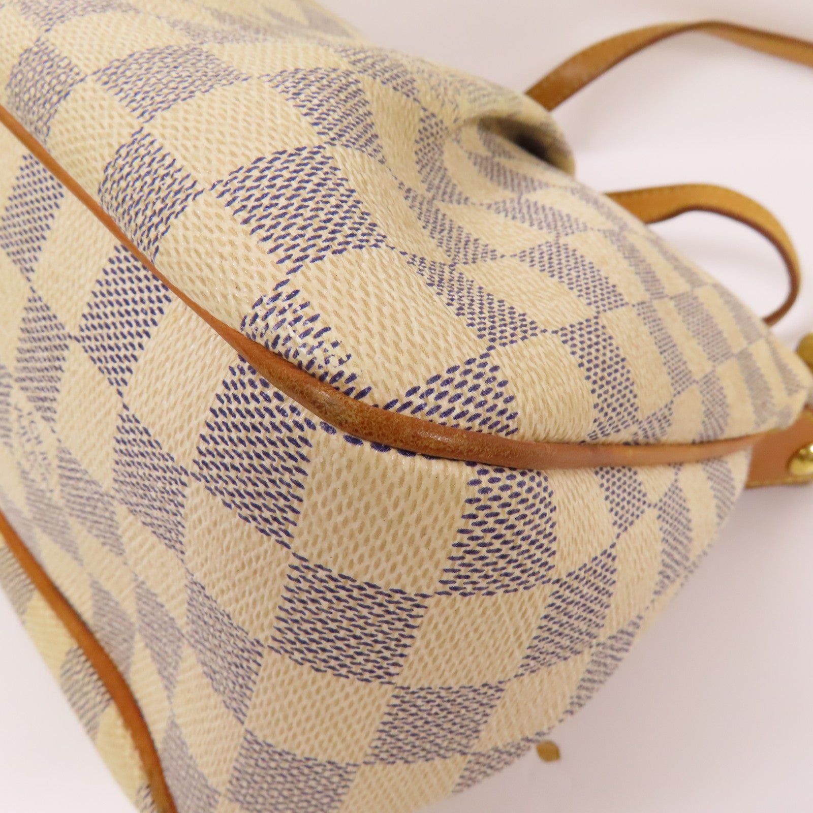 LOUIS VUITTON Damier Azur Siracusa PM金扣肩背袋