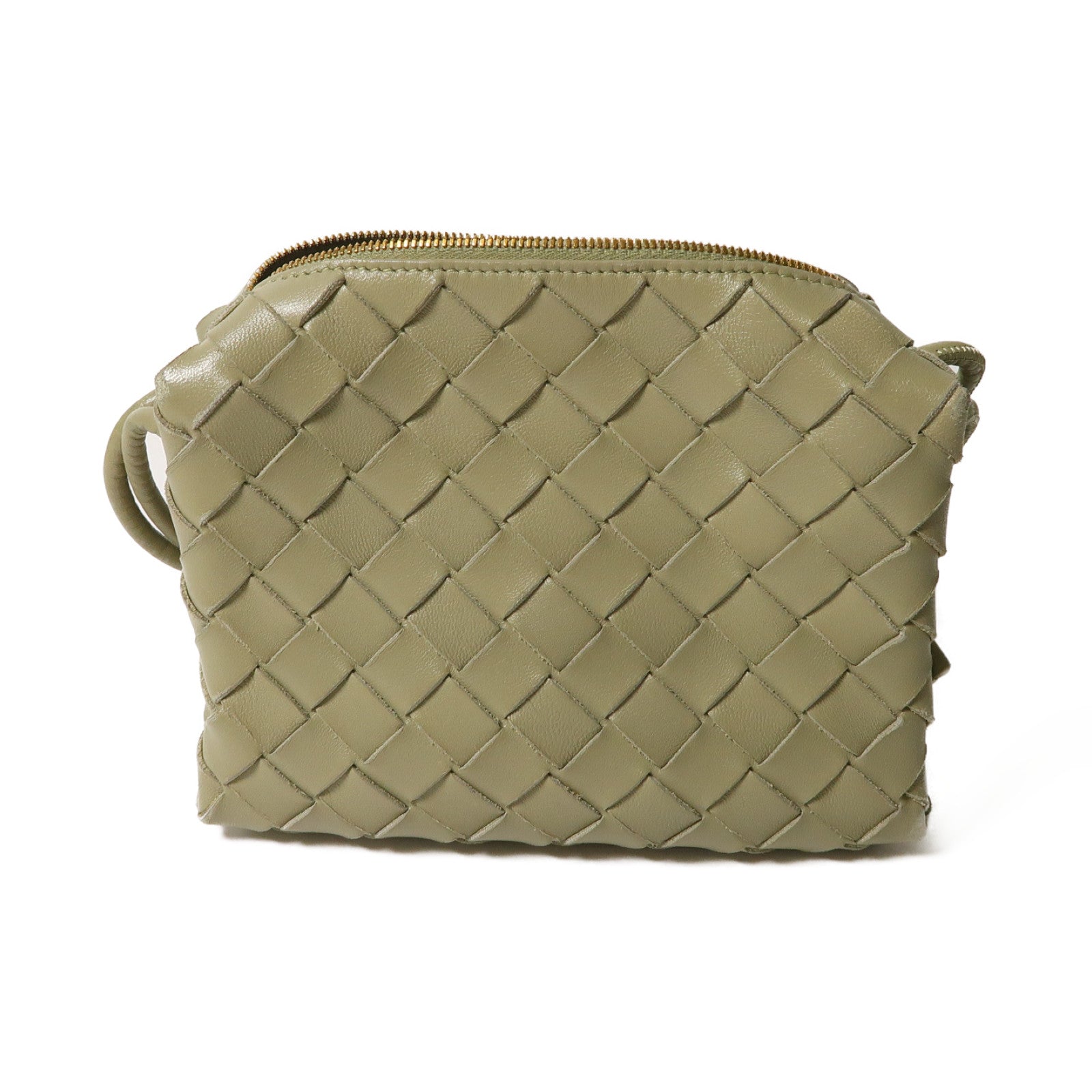 BOTTEGA VENETA 織紋皮革Shoulder Bag金扣肩背袋綠色