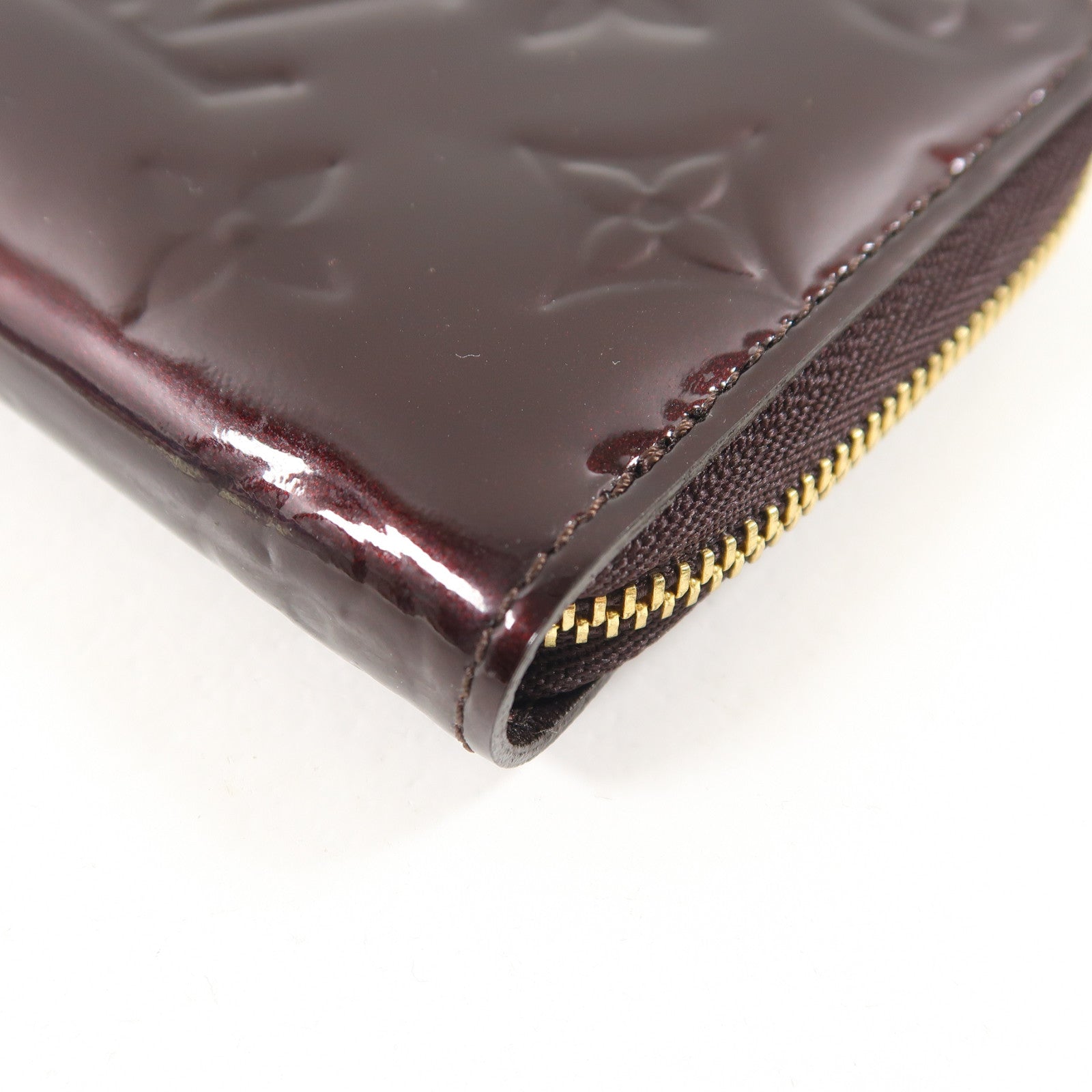 LOUIS VUITTON Vernis Zippy Coin Purse金扣零錢包酒紅色