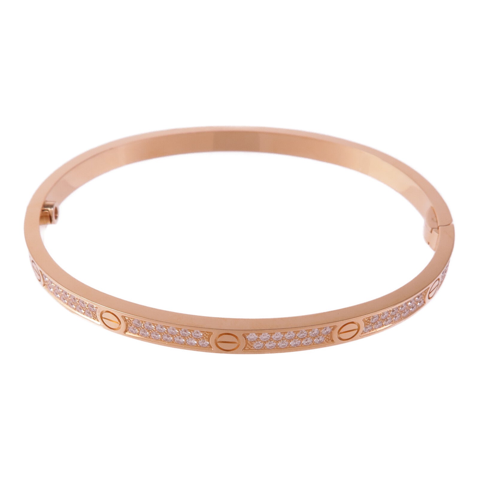 CARTIER 18K玫瑰金Love Bracelet Small Model Full Diamonds鑽石手鐲Cartier#16