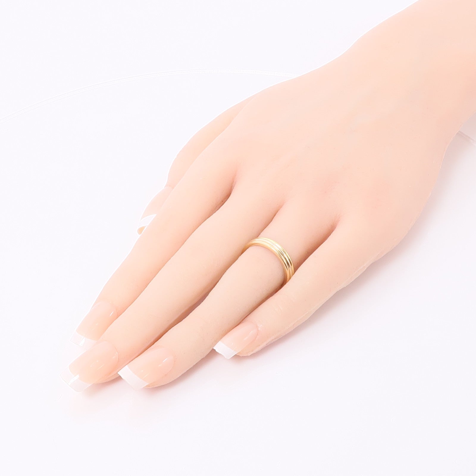 CARTIER 18K黃金/白金/玫瑰金Three Color Ring戒指Cartier#52/US#6