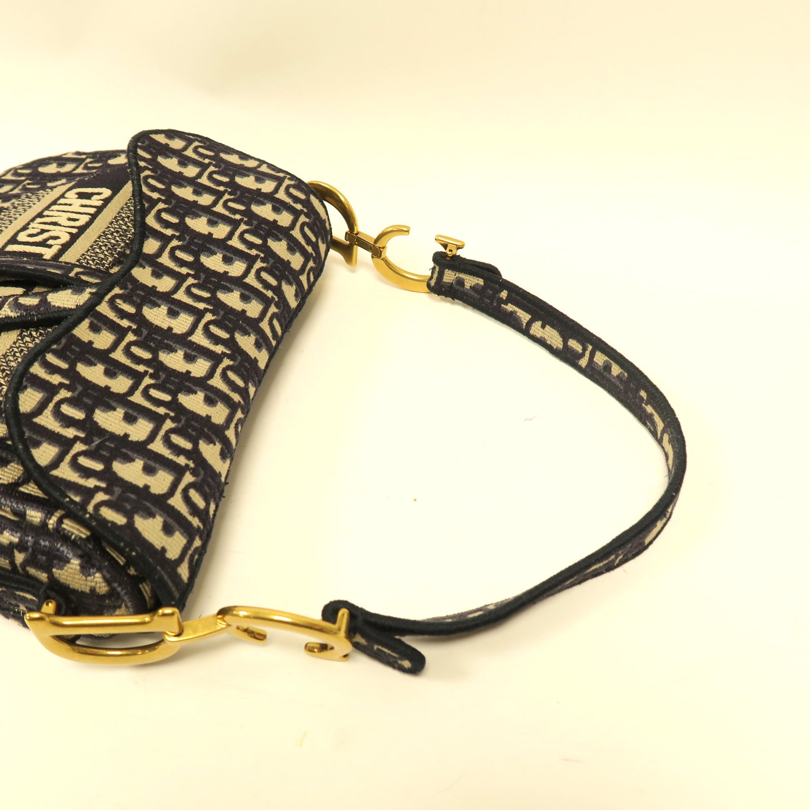 Dior **【激減優惠】帆布Saddle金扣肩背袋藍色
