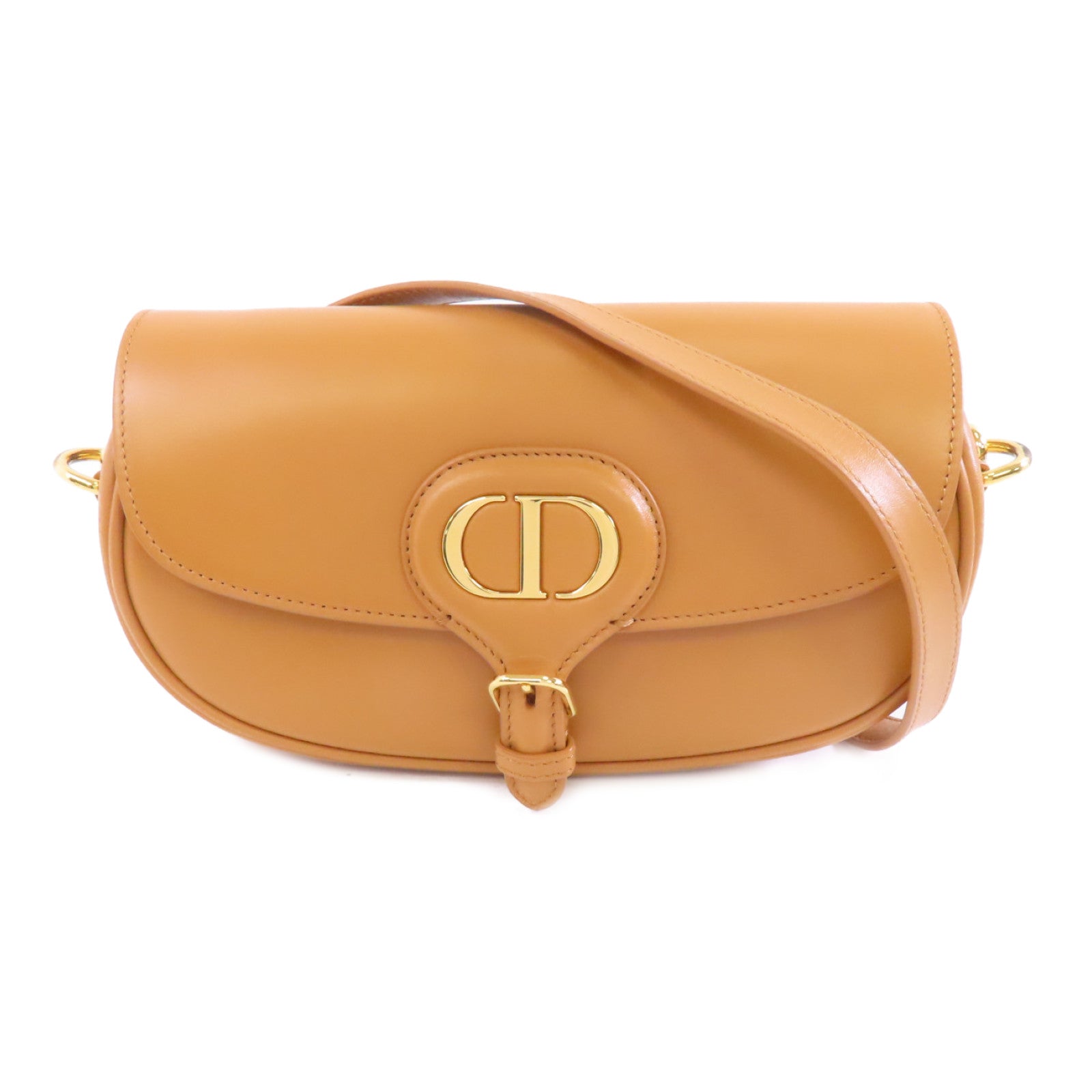 Dior 【激減優惠】牛皮皮革Bobby East-West金扣肩背袋棕色