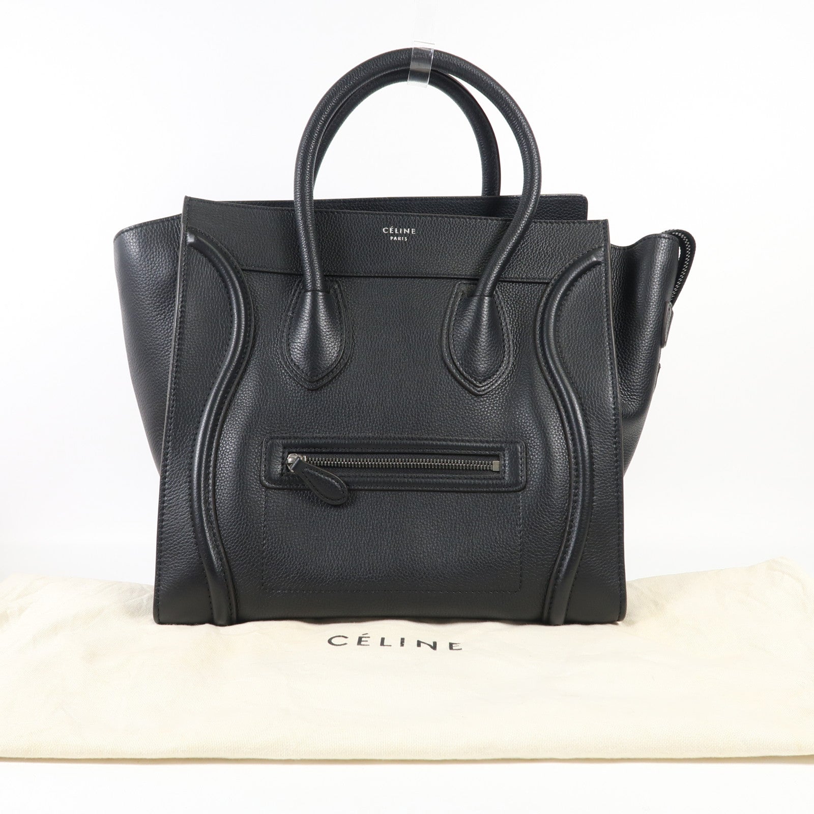 CELINE 牛皮皮革Luggage銀扣肩背袋