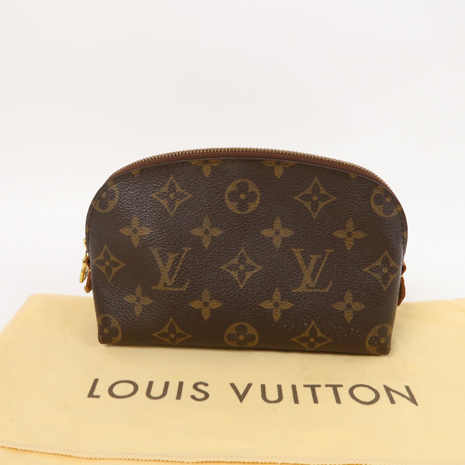 LOUIS VUITTON Monogram Cosmetic Pouch PM金扣手拿包啡色
