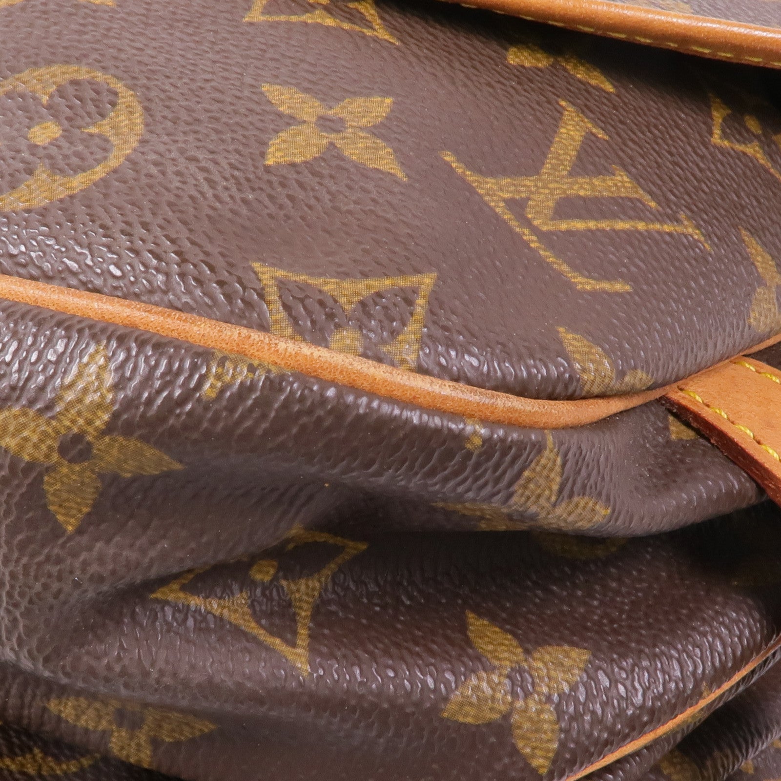 LOUIS VUITTON Monogram Saumur 30金扣肩背袋棕色