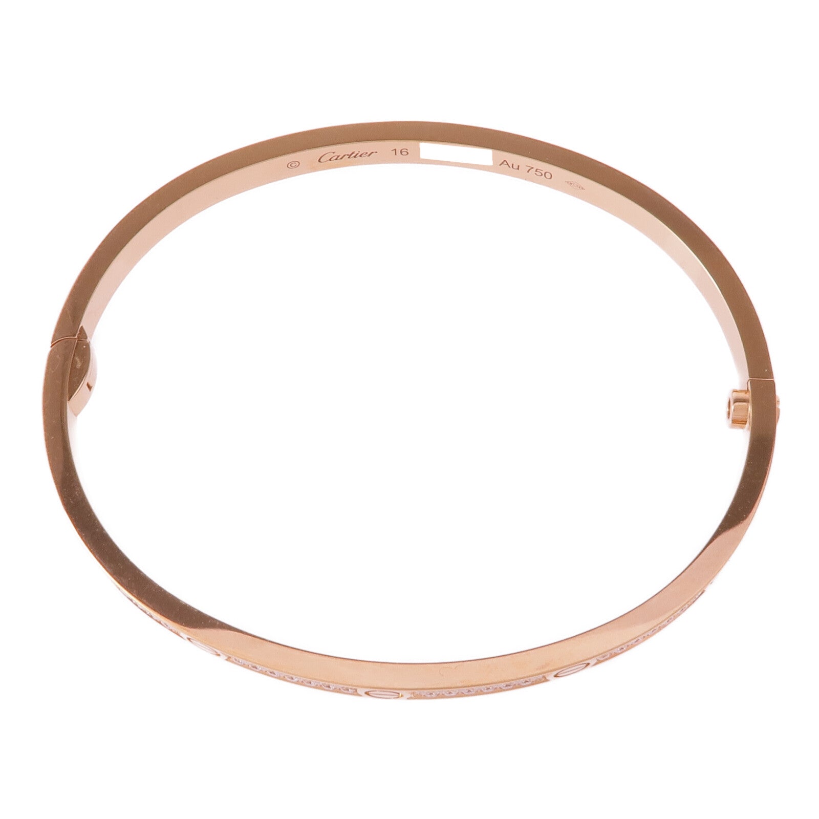 CARTIER 18K玫瑰金Love Bracelet Small Model Full Diamonds鑽石手鐲Cartier#16