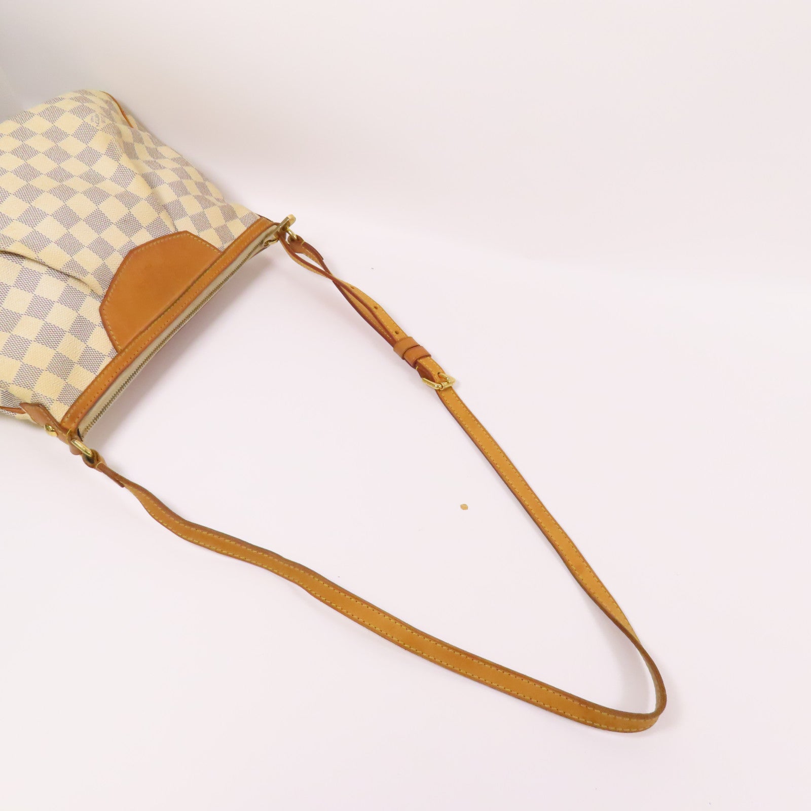 LOUIS VUITTON Damier Azur Siracusa PM金扣肩背袋