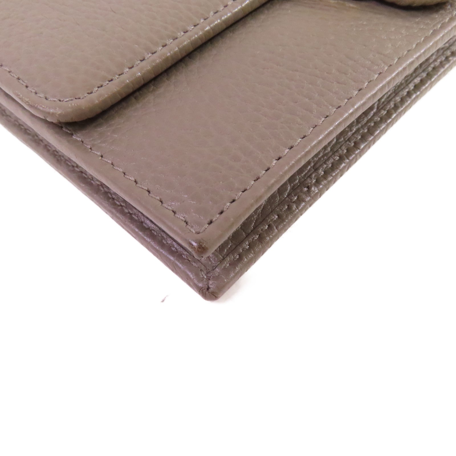 GUCCI 牛皮皮革GG Interlocking Wallet On Chain Shoulder Bag金扣鏈帶肩背袋灰色