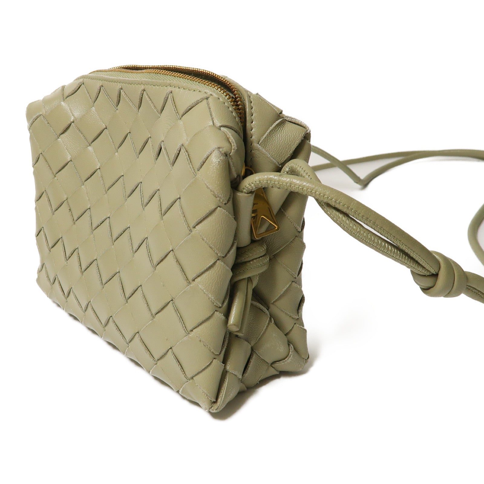 BOTTEGA VENETA 織紋皮革Shoulder Bag金扣肩背袋綠色
