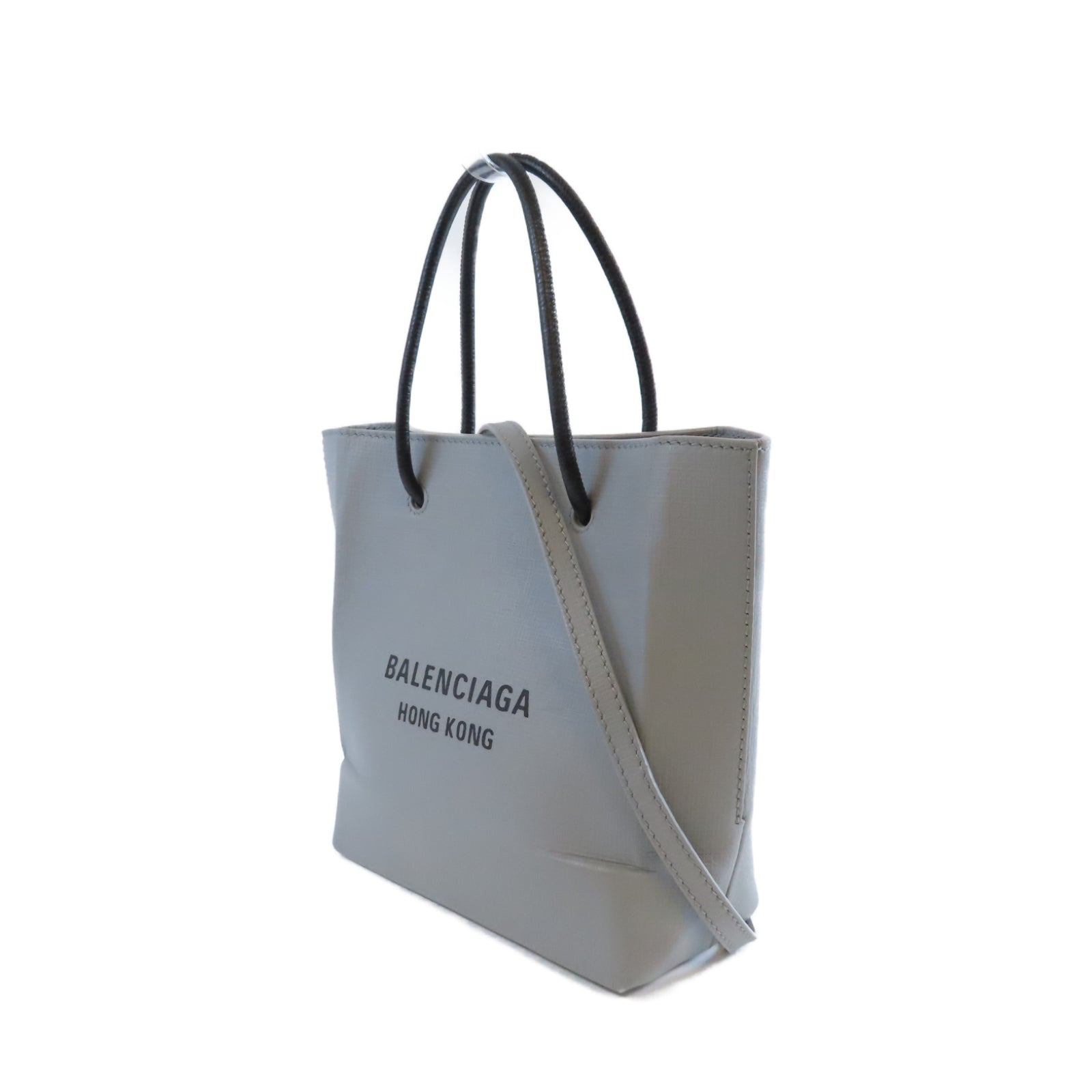 BALENCIAGA 【激減優惠】牛皮皮革Shoulder Bag XXS銀扣手挽肩背兩用袋灰色