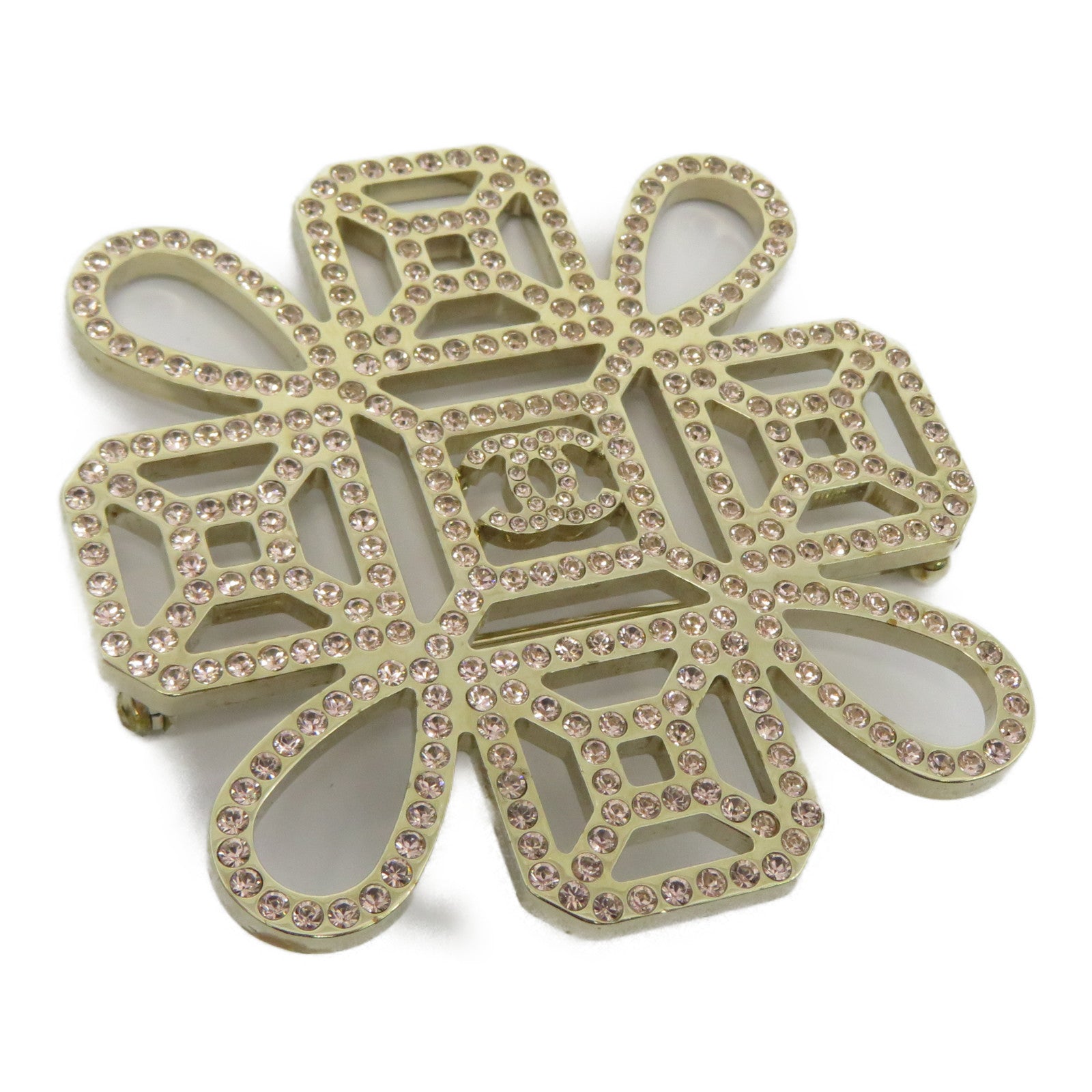 CHANEL 【激減優惠】金屬Brooch胸針金色/粉紅色